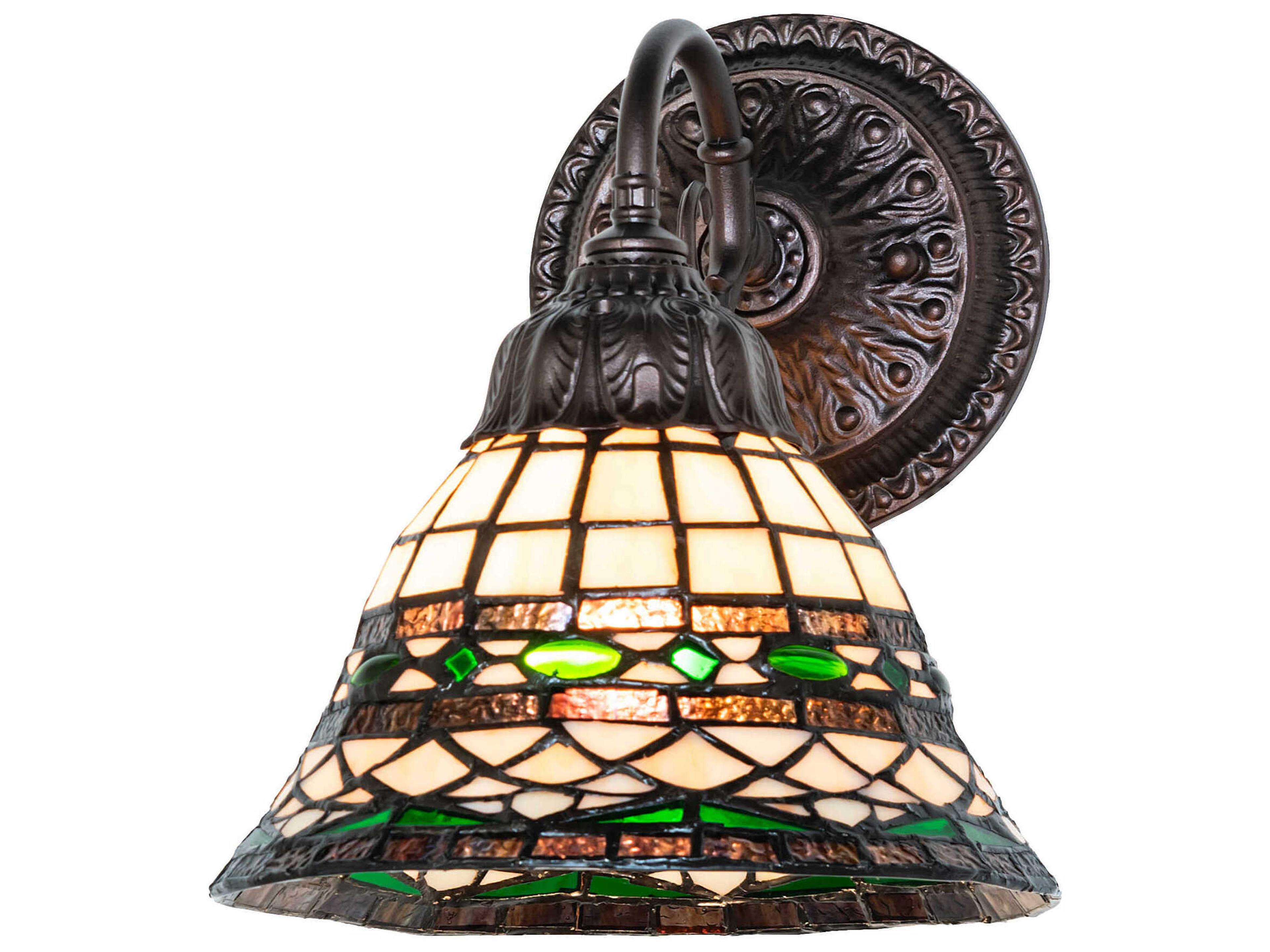 Tiffany Roman 1-Light Stained Glass Wall Sconce