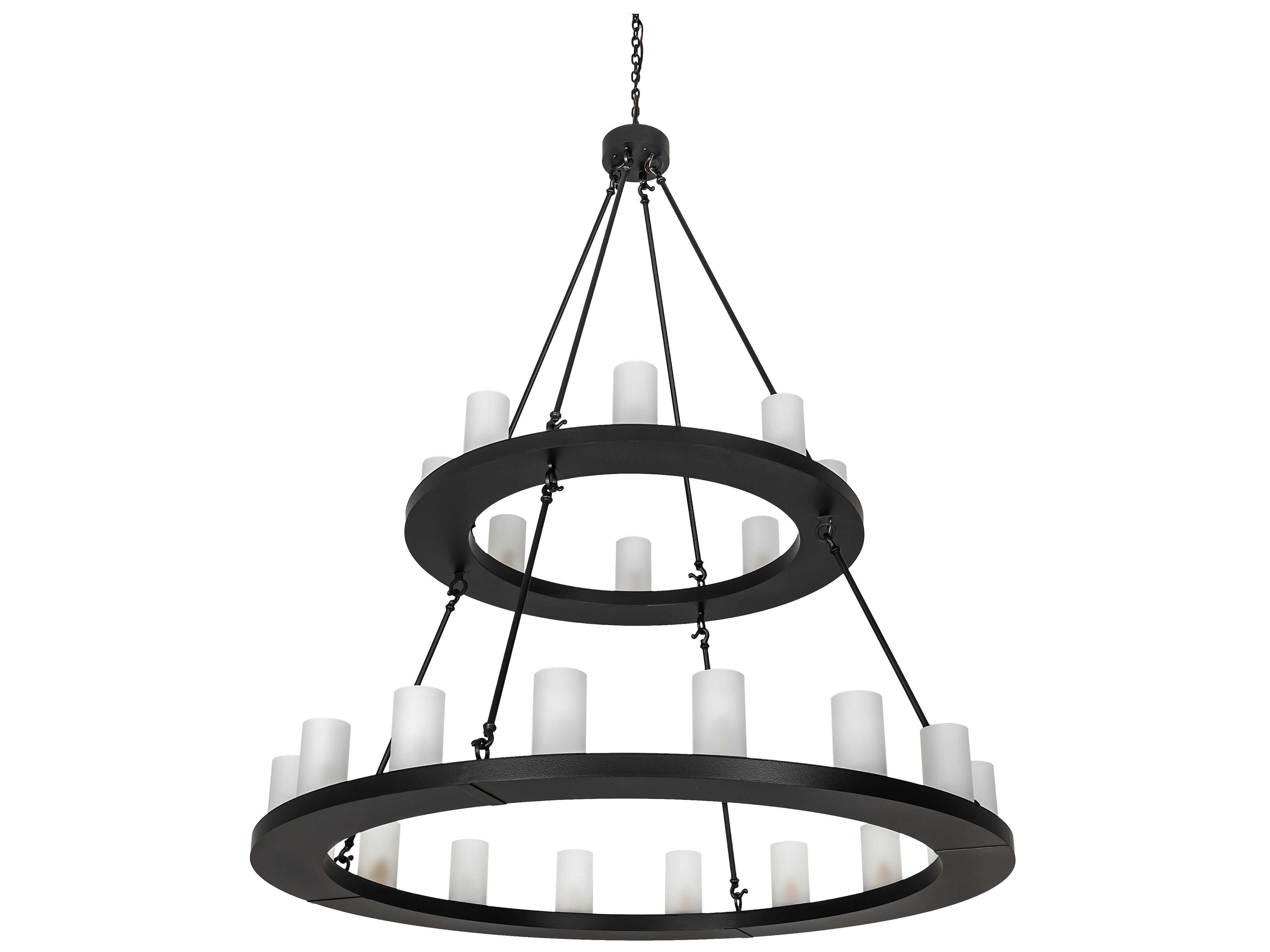 Loxley 24-Light Black Satin Wrought Iron Chandelier