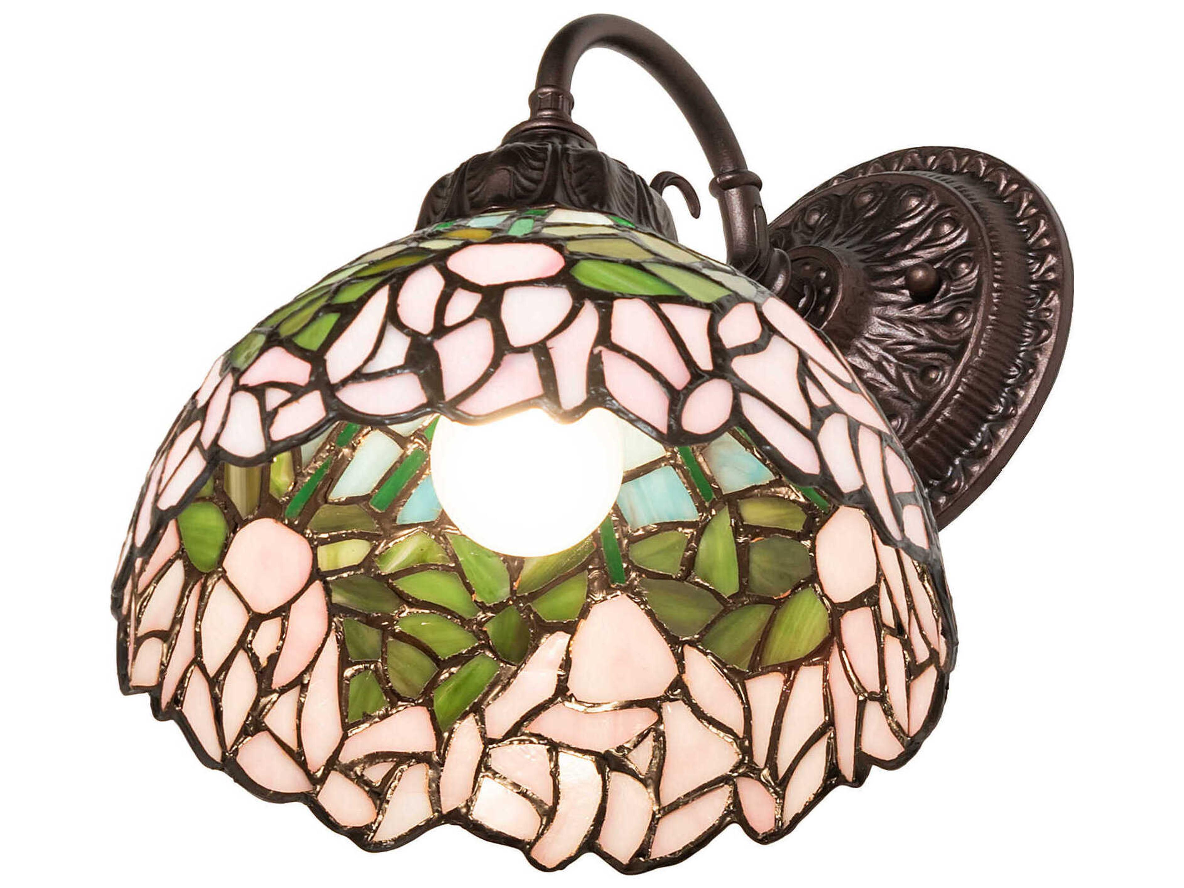 Meyda Tiffany Cabbage Rose 1-Light Mahogany Bronze Wall Sconce