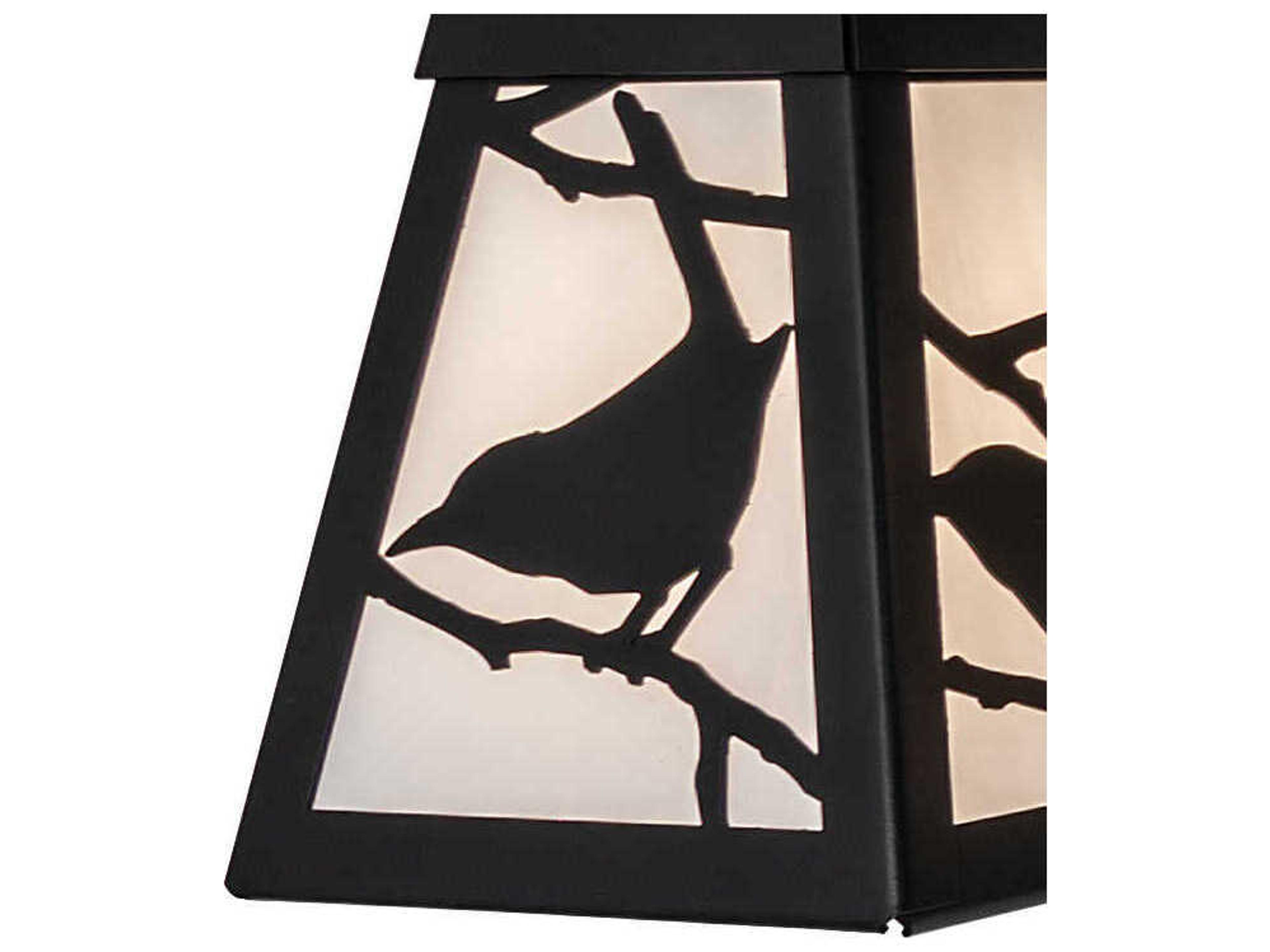 Meyda Song Bird Tall Solar Black Vanity Light