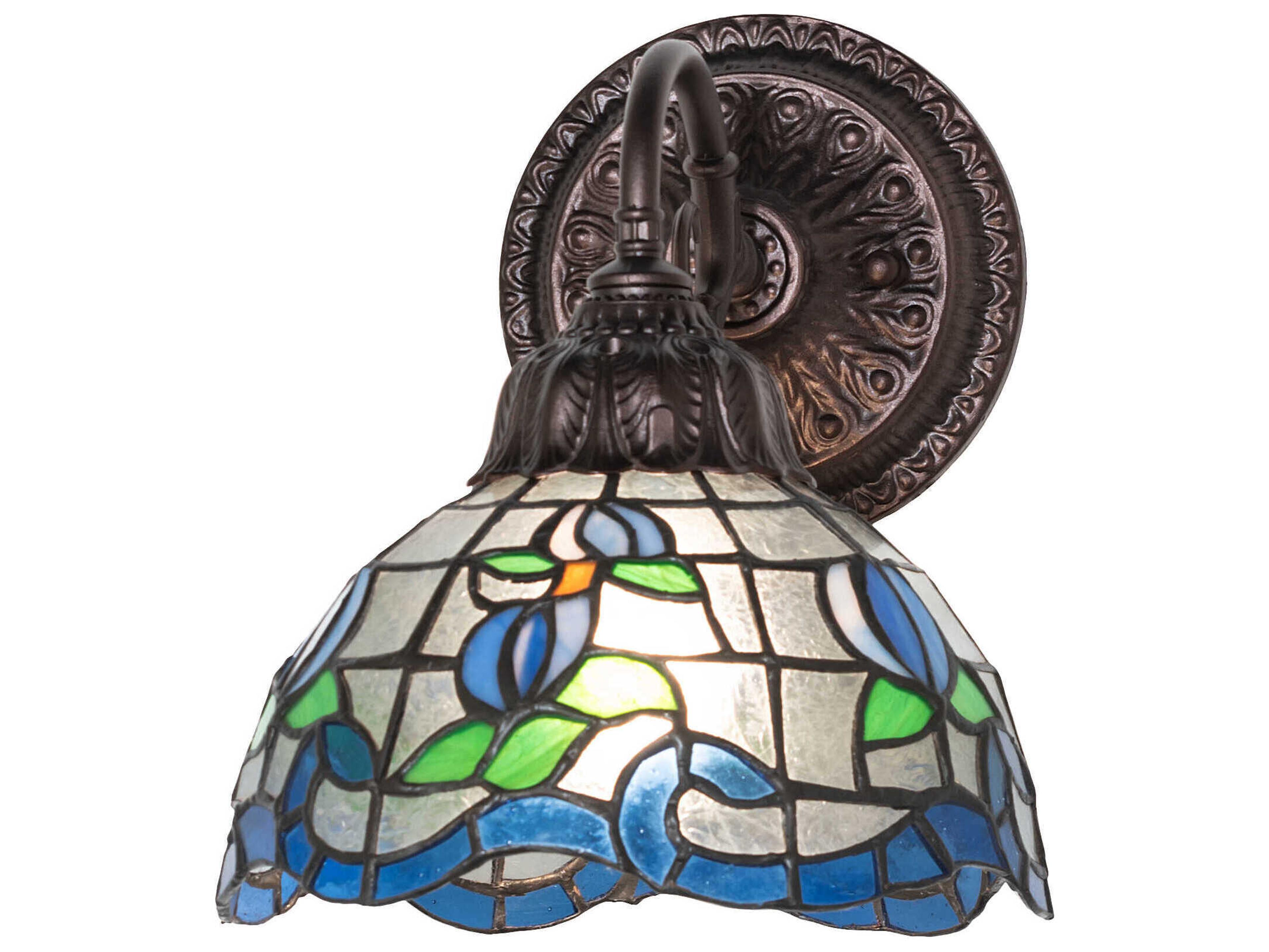 Roseborder 1-Light Mahogany Bronze Wall Sconce