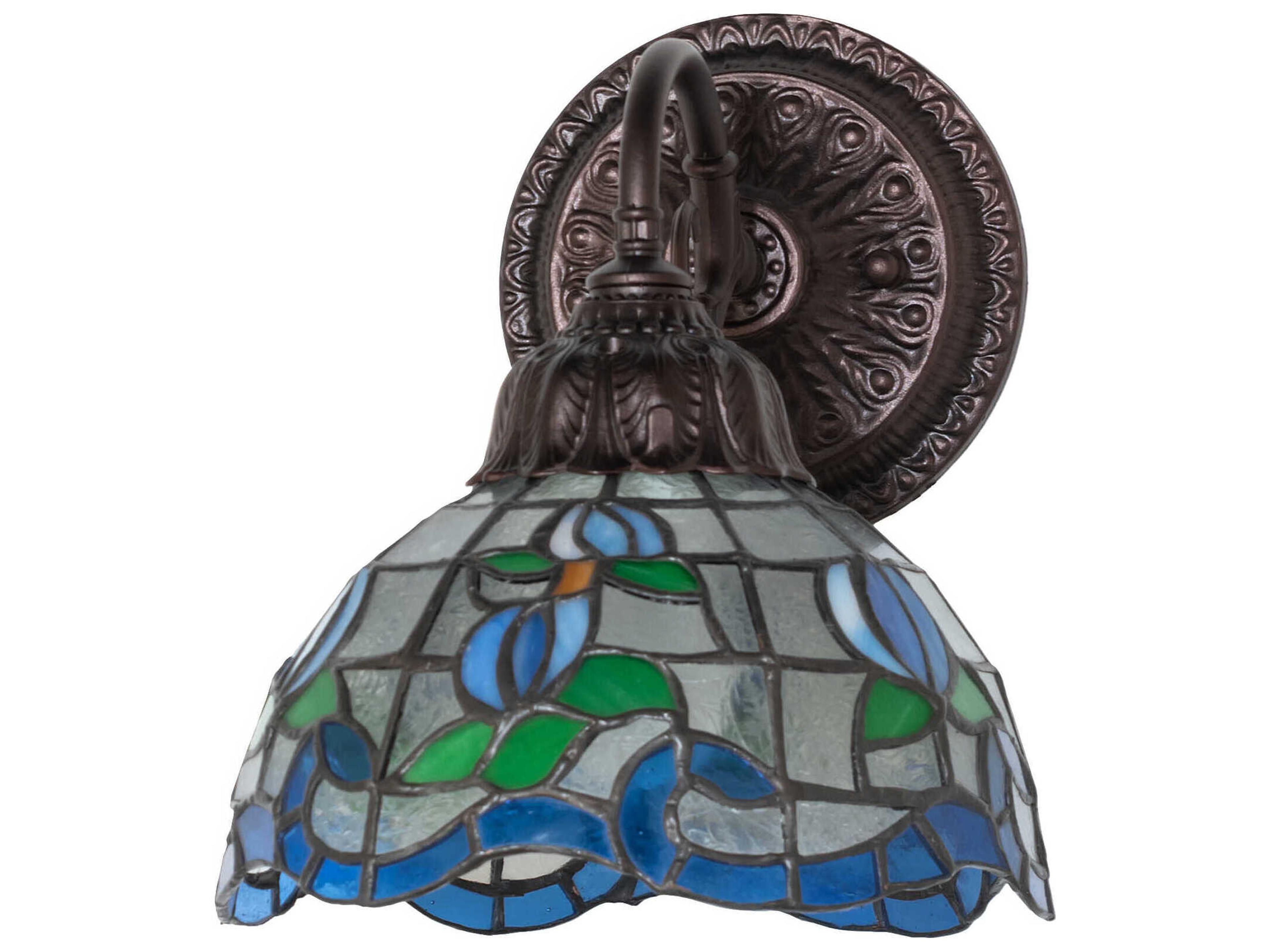 Meyda Roseborder 1-Light Mahogany Bronze Wall Sconce