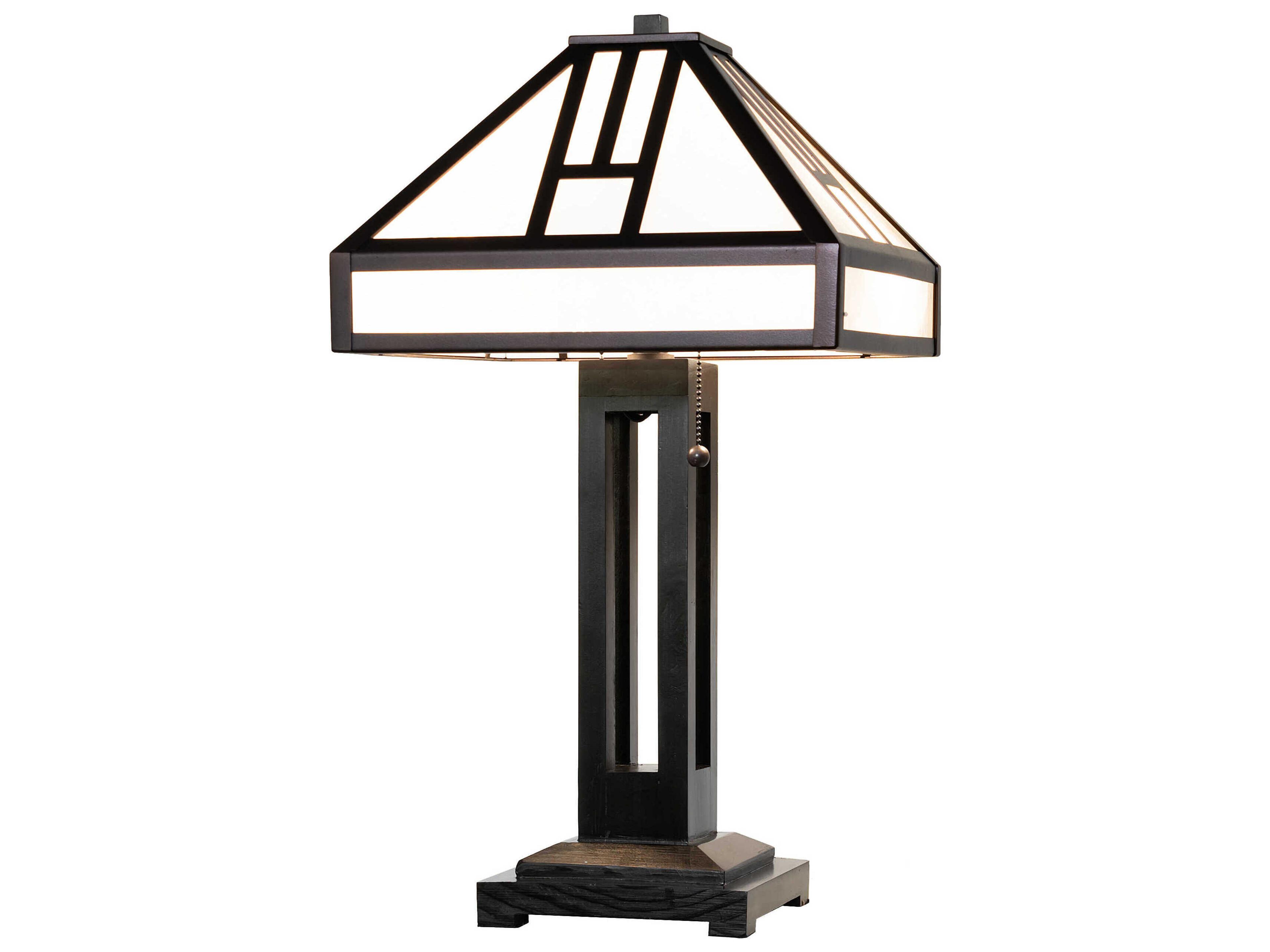 Mission White Opal Glass Table Lamp