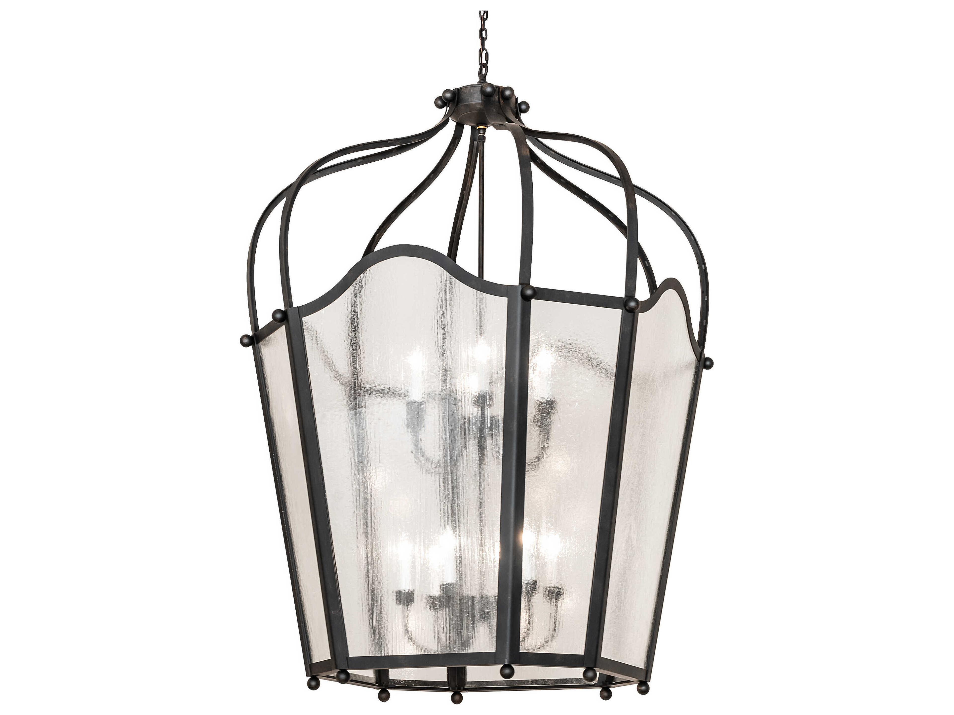 Citadel 12-Light Blackened Steel Traditional Pendant