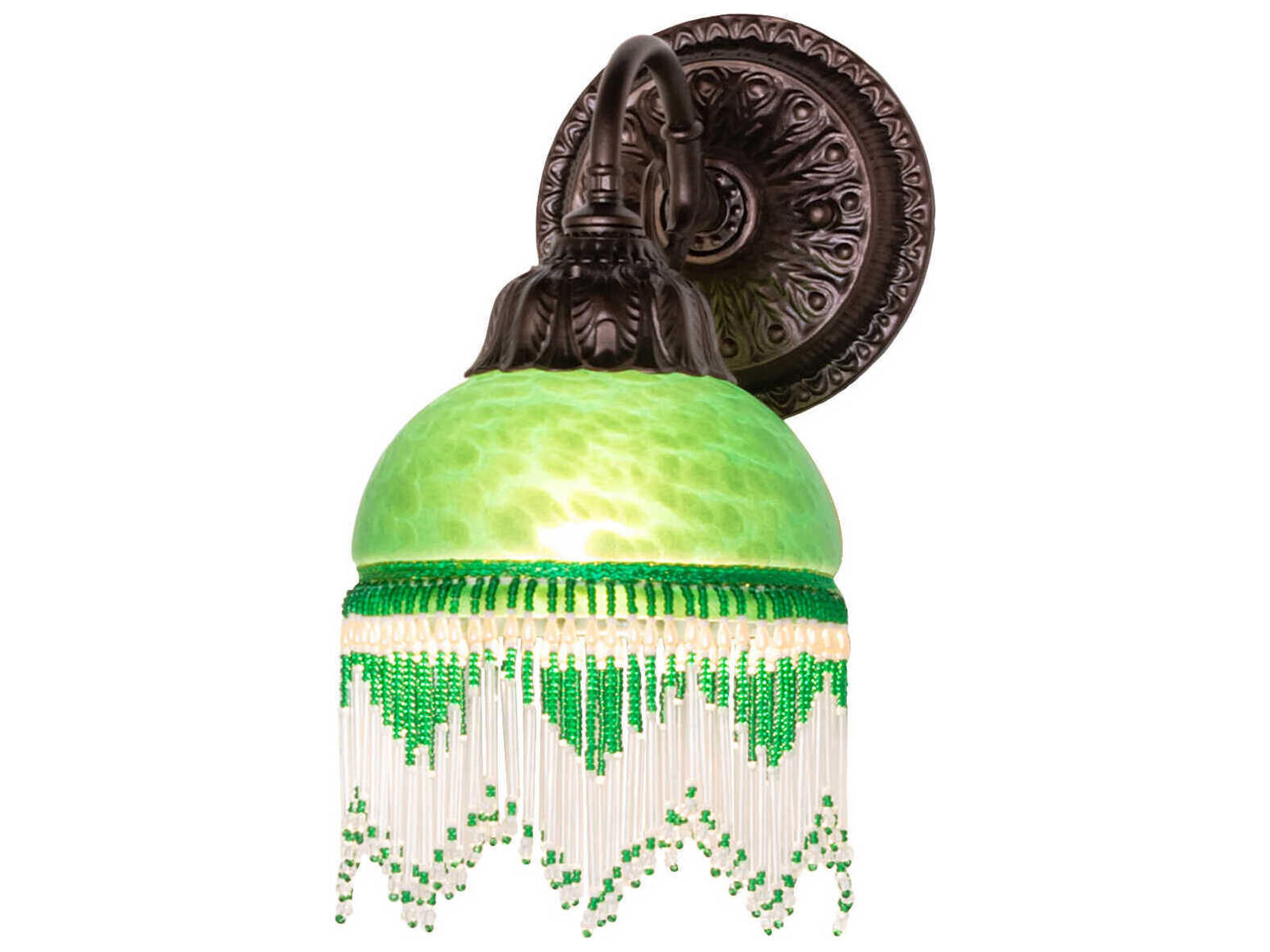 Roussillon 1-Light Green Mottled Art Glass Wall Sconce