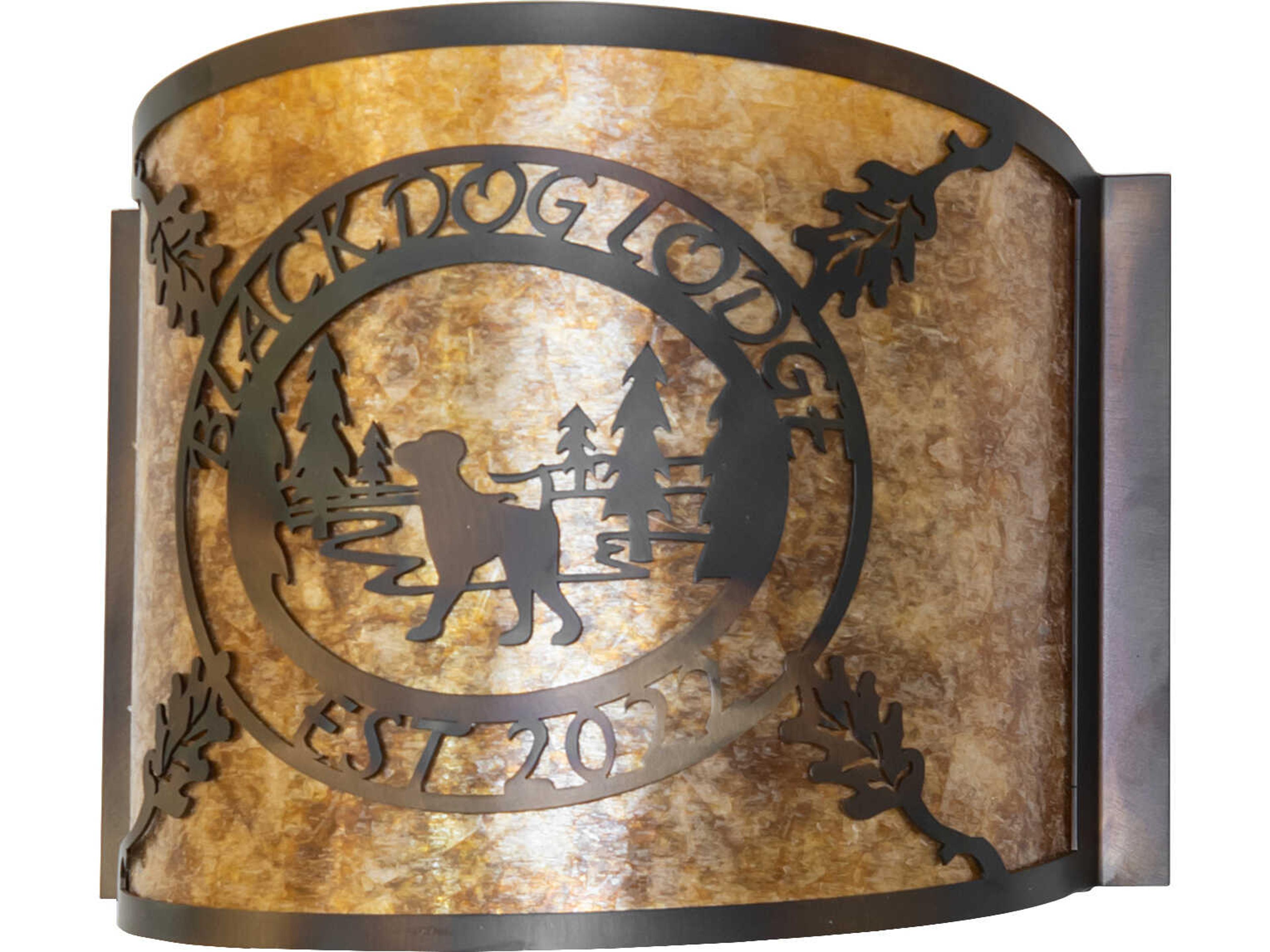 Meyda Personalized 1-Light Amber Mica Copper Wall Sconce