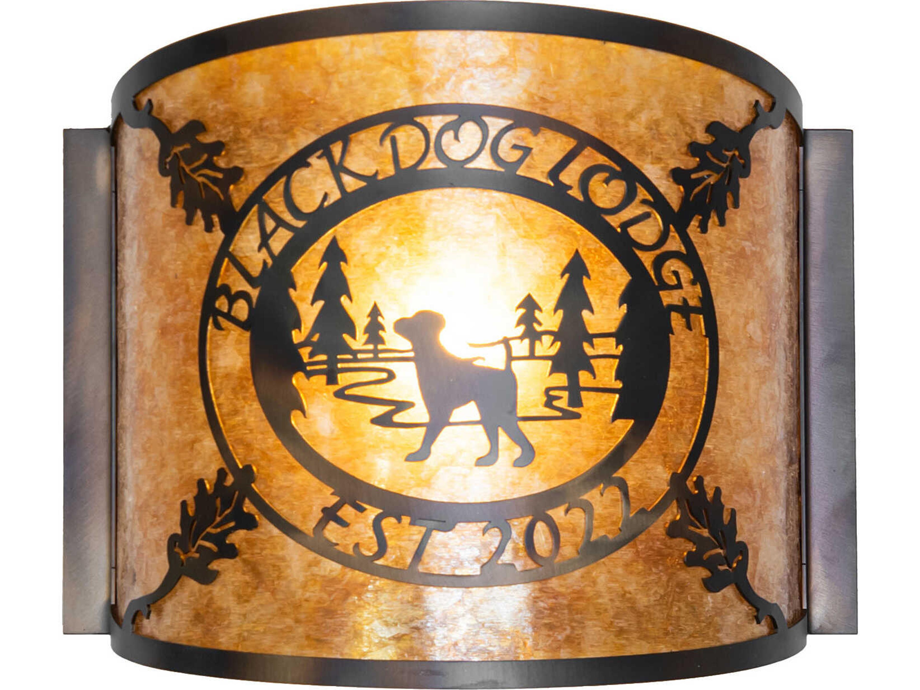 Meyda Personalized 1-Light Amber Mica Copper Wall Sconce