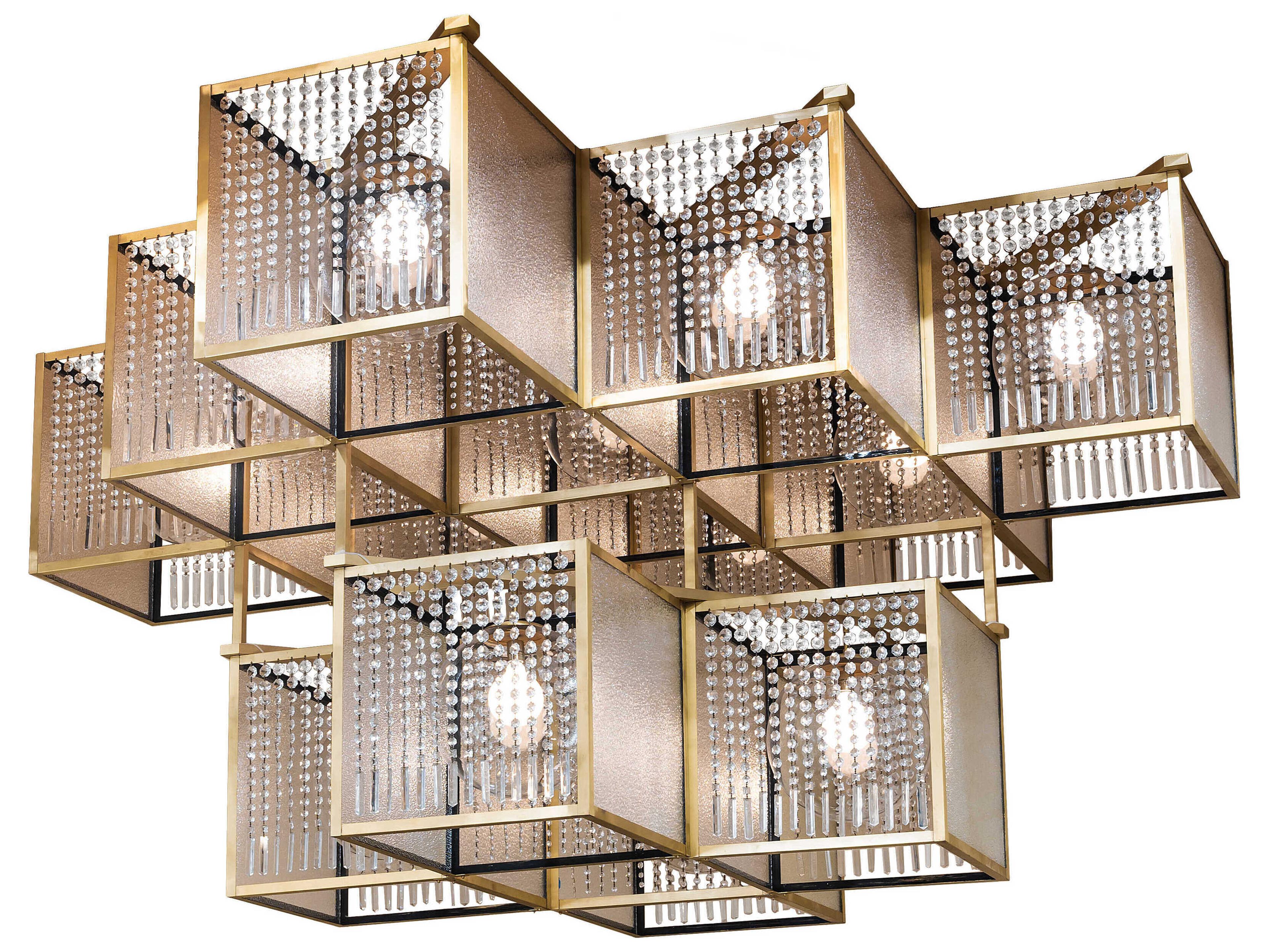 Blackburn Brushed Brass Geometric Chandelier