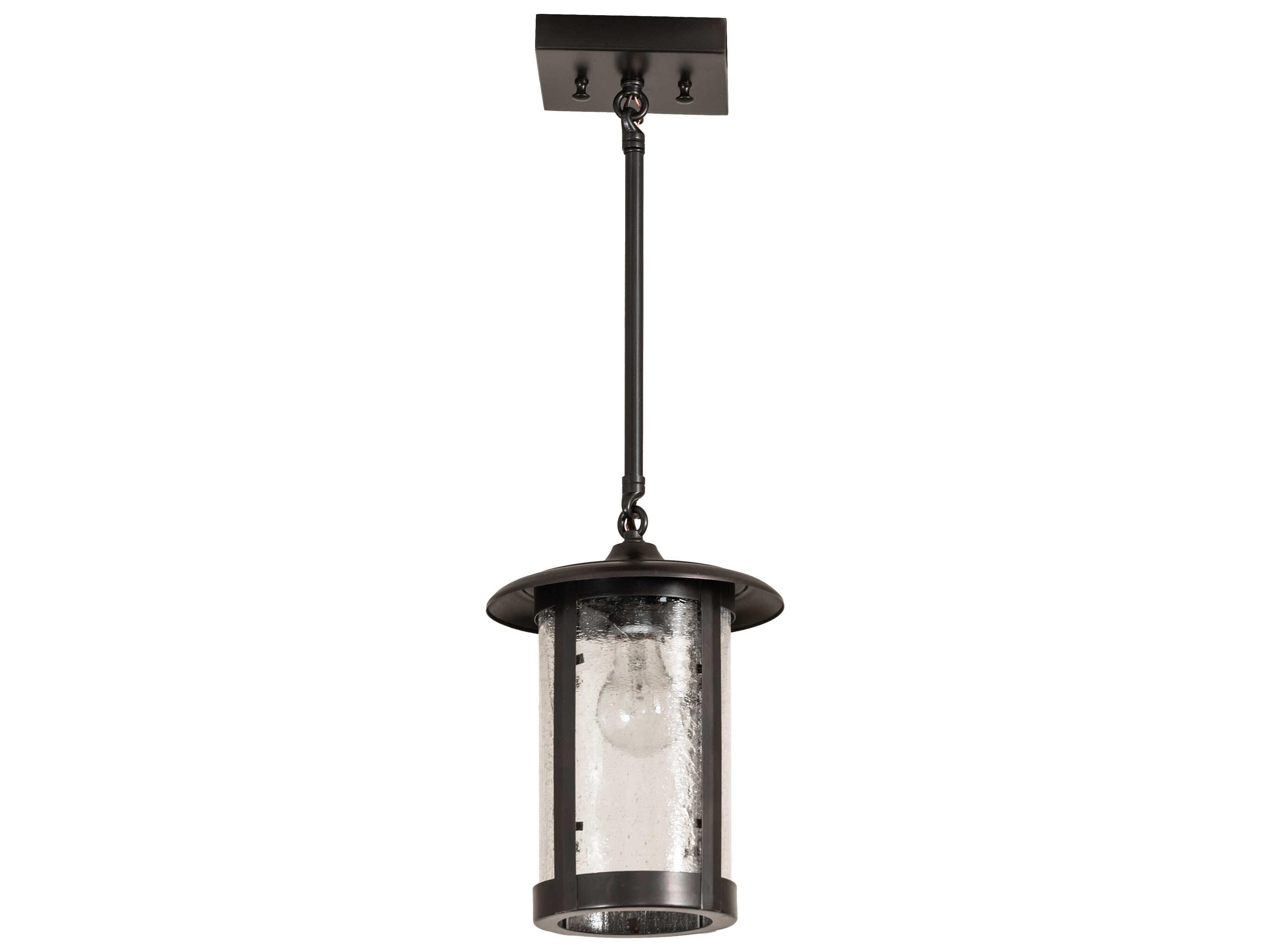 Meyda Fulton 1-Light Craftsman Brown Outdoor Hanging Light