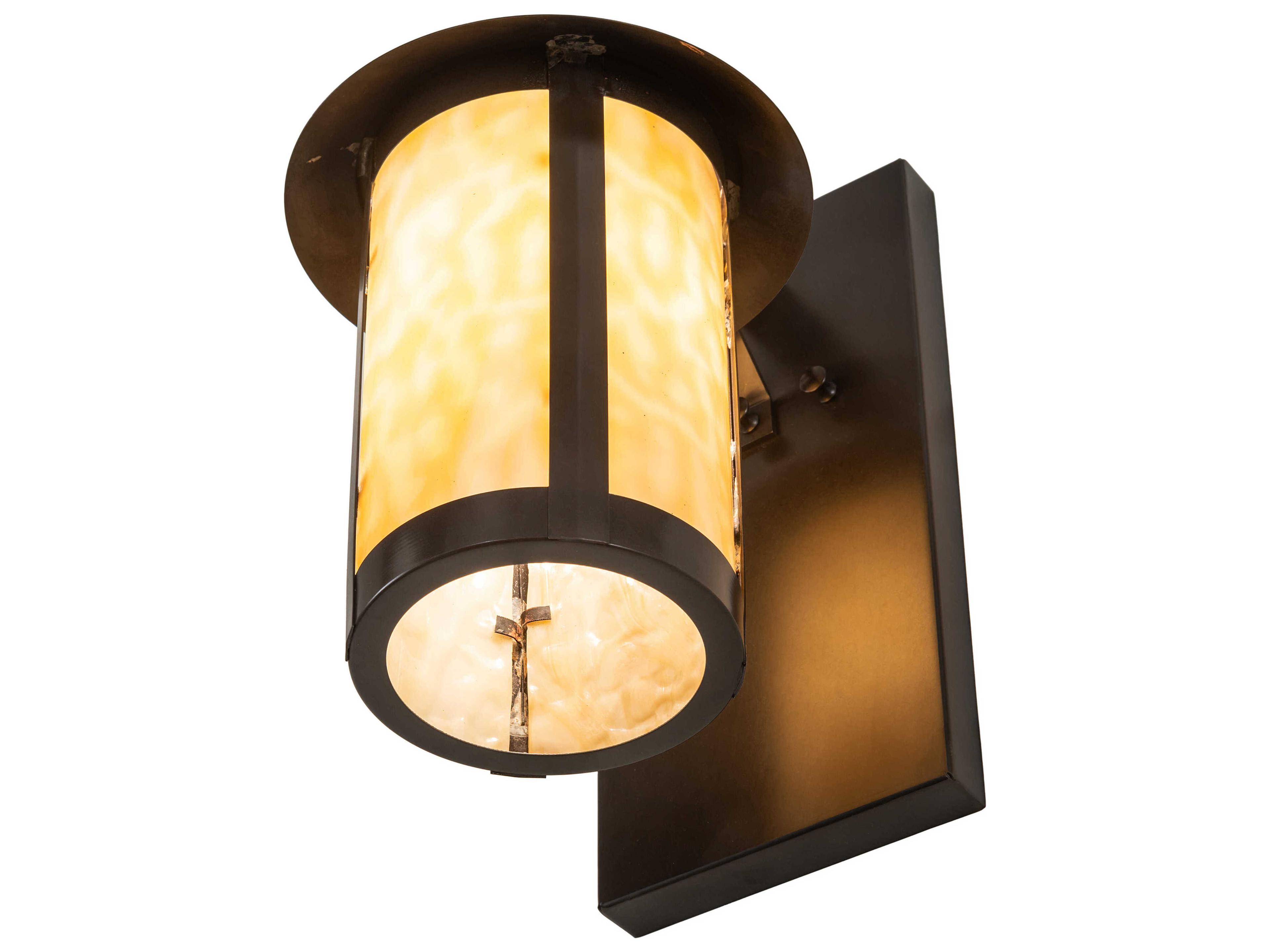 Meyda Fulton 1-Light Craftsman Brown Outdoor Wall Light