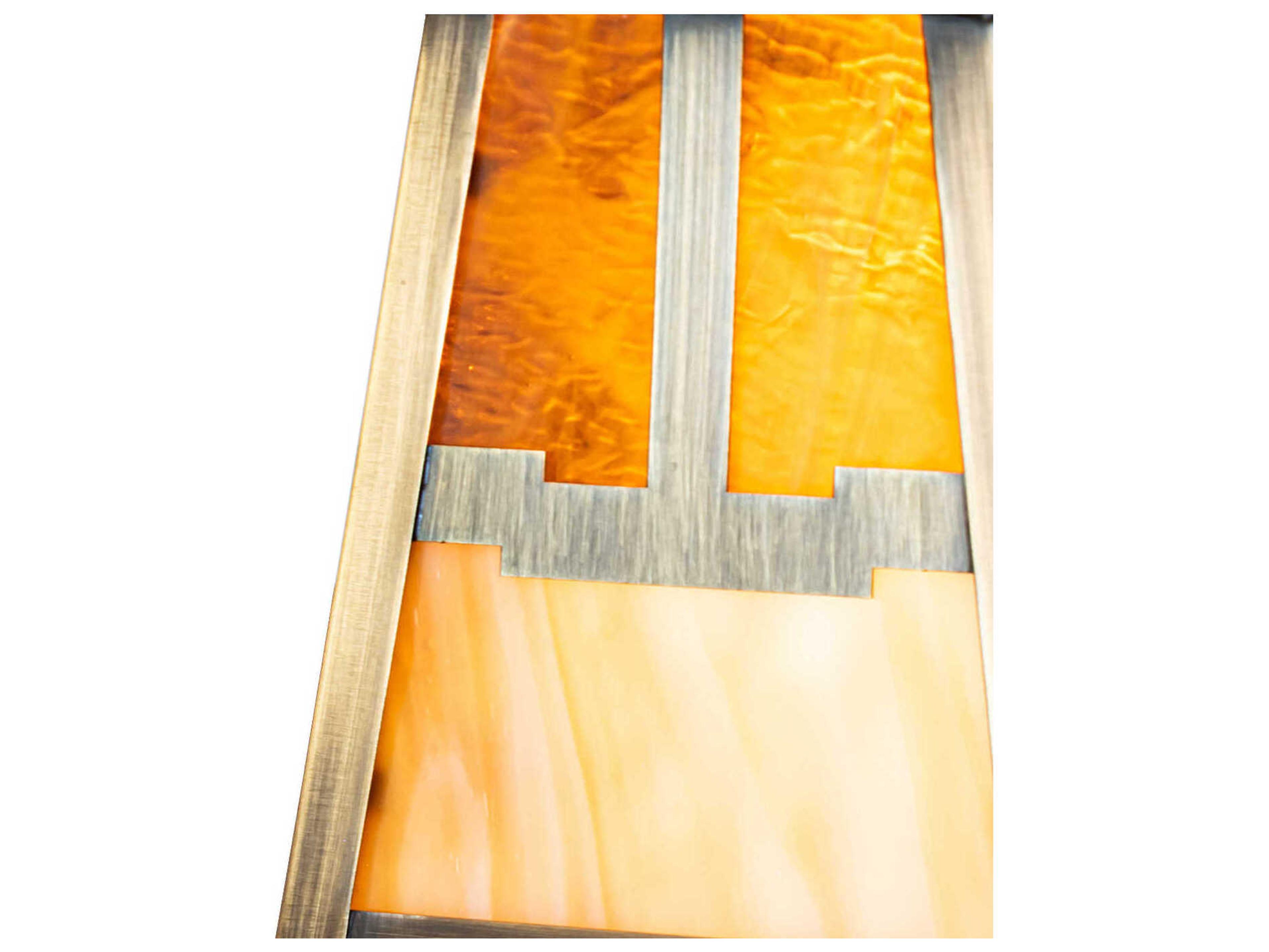 Meyda Mission Honey Amber / Beige Flemish Art Glass Shade