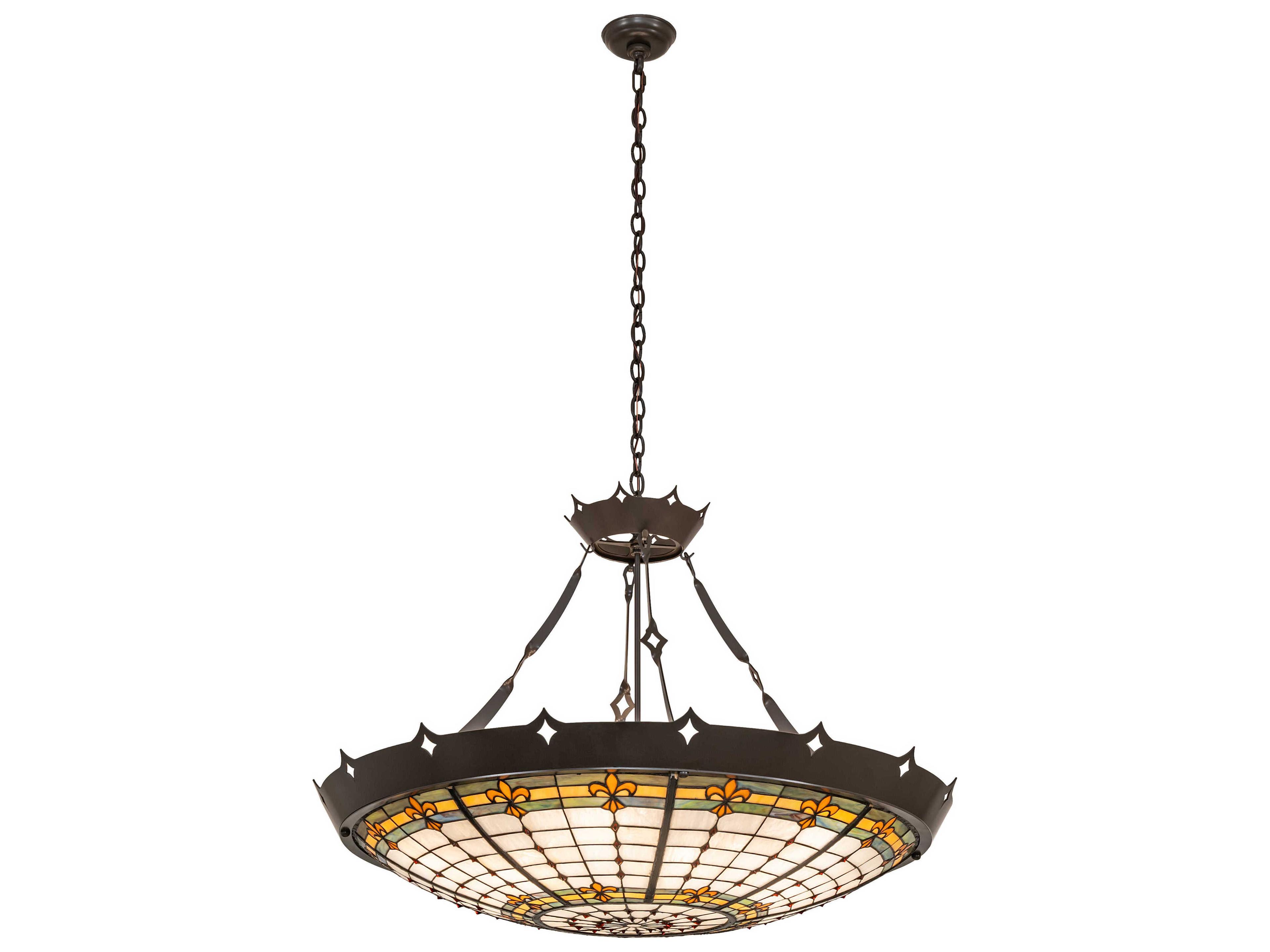 Fleur-de-lite 12-Light Timeless Bronze Pendant