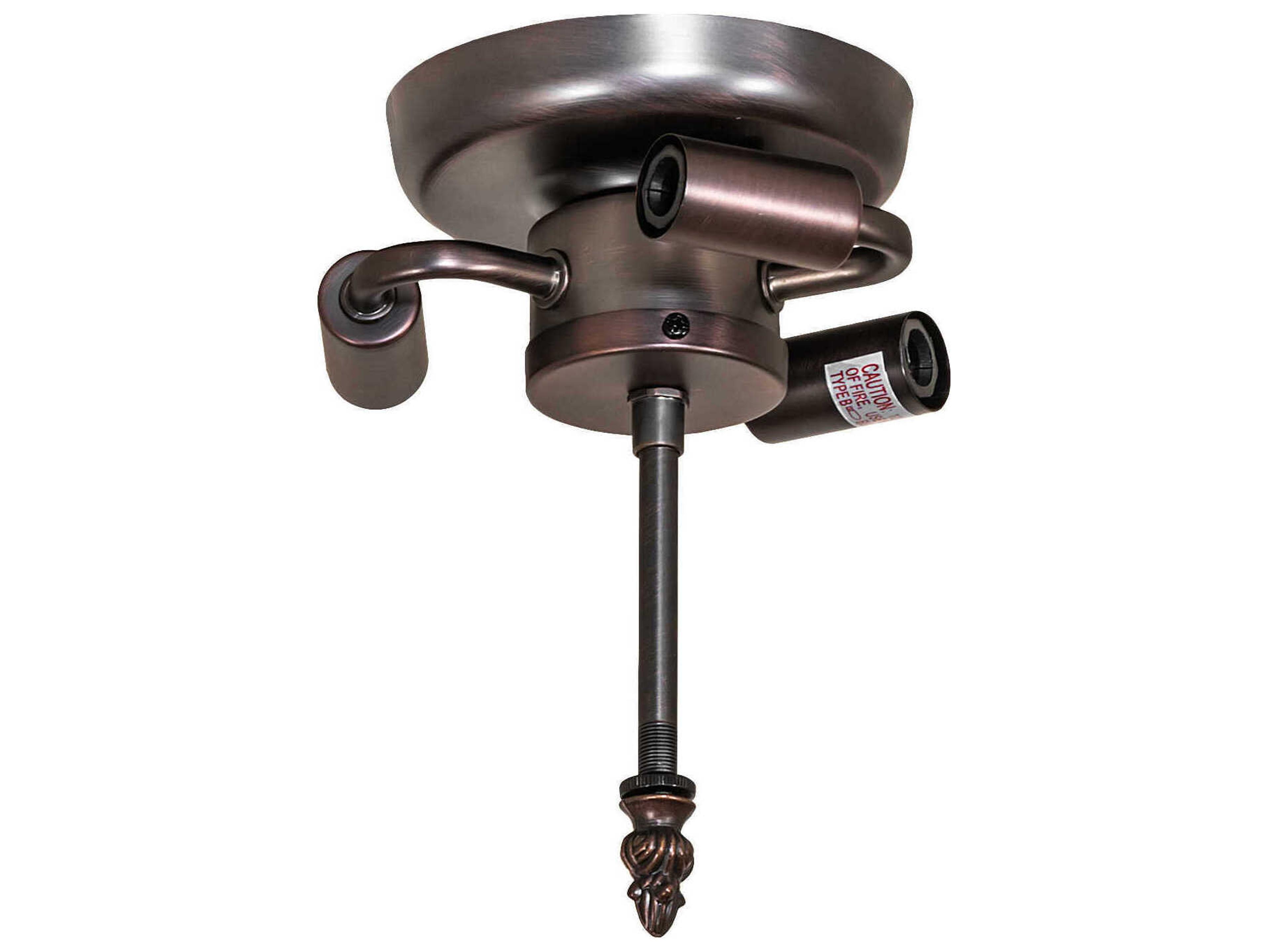 Meyda 3-Light Mahogany Bronze Flush Mount