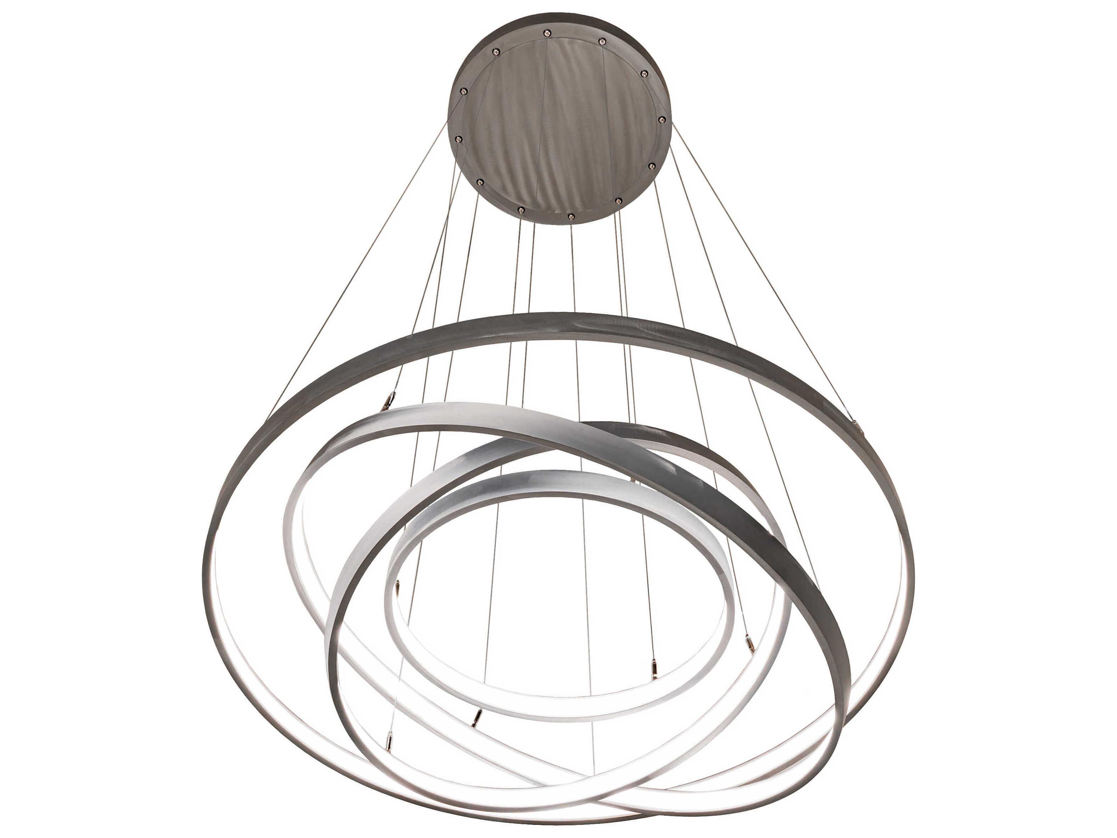 Meyda Anillo Matte Clear Silver Round Pendant