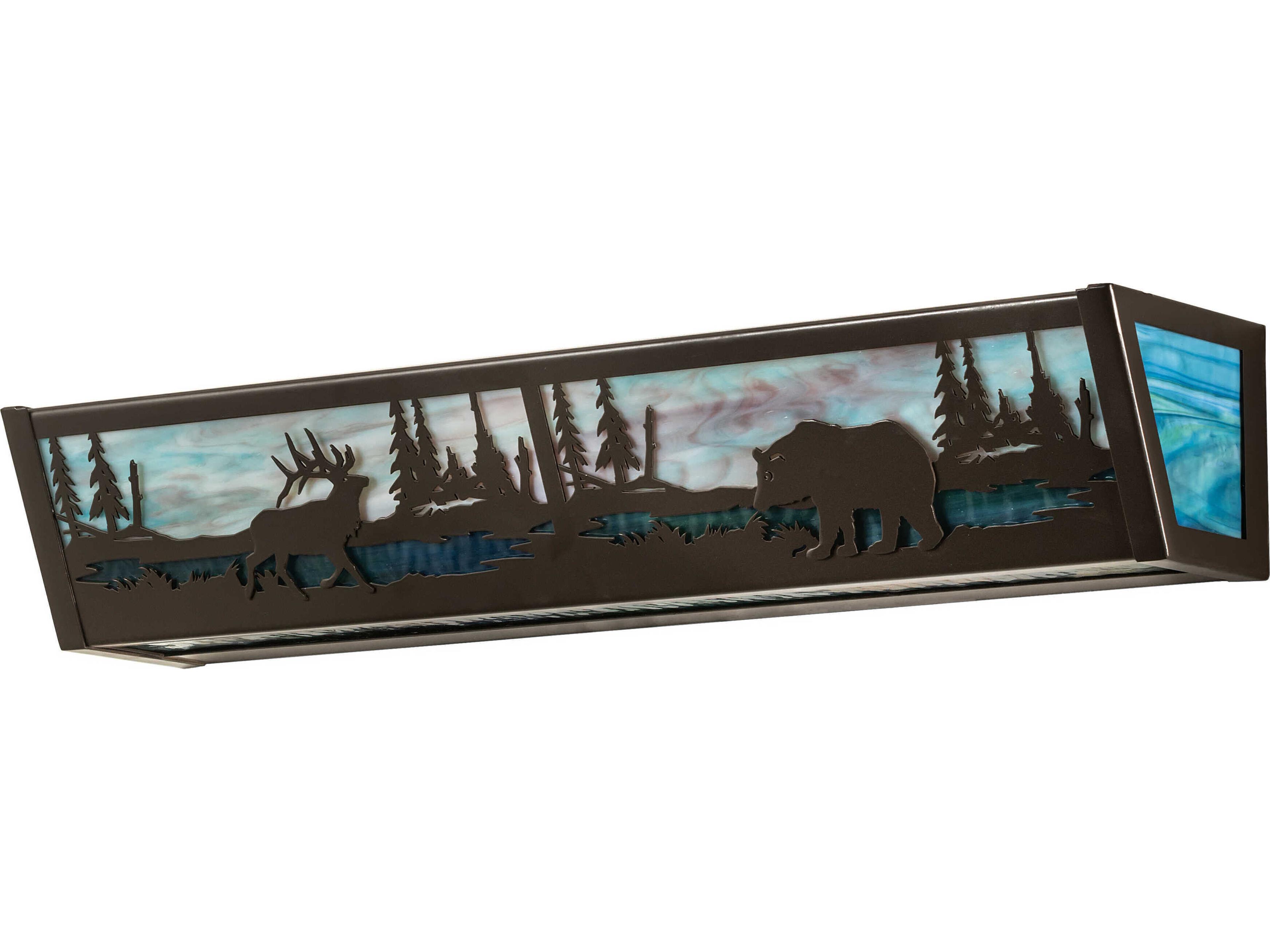 Meyda Elk & Black Bear 4-Light Timeless Bronze Vanity Light