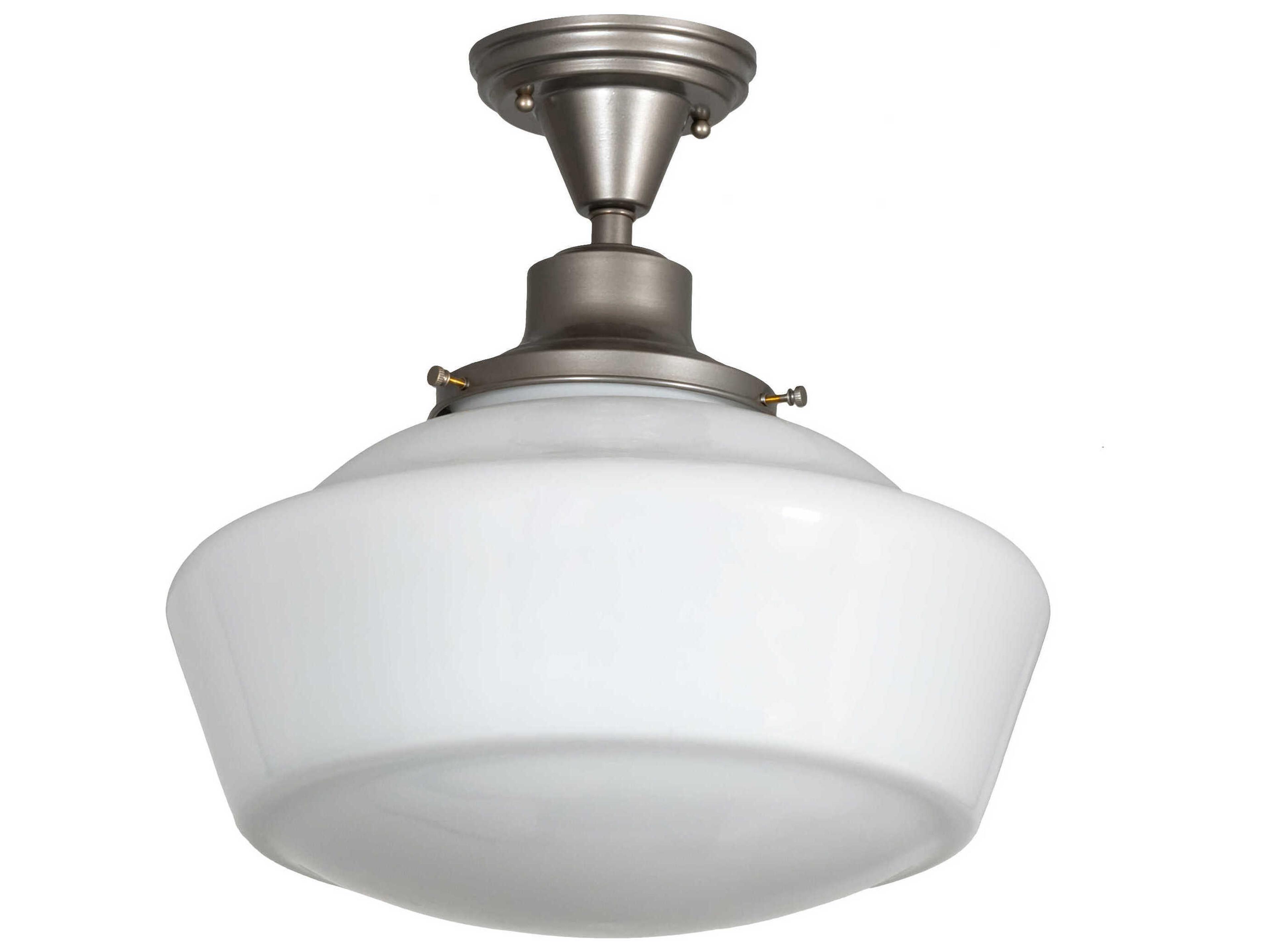 Meyda Revival 1-Light Nickel Semi Flush Mount