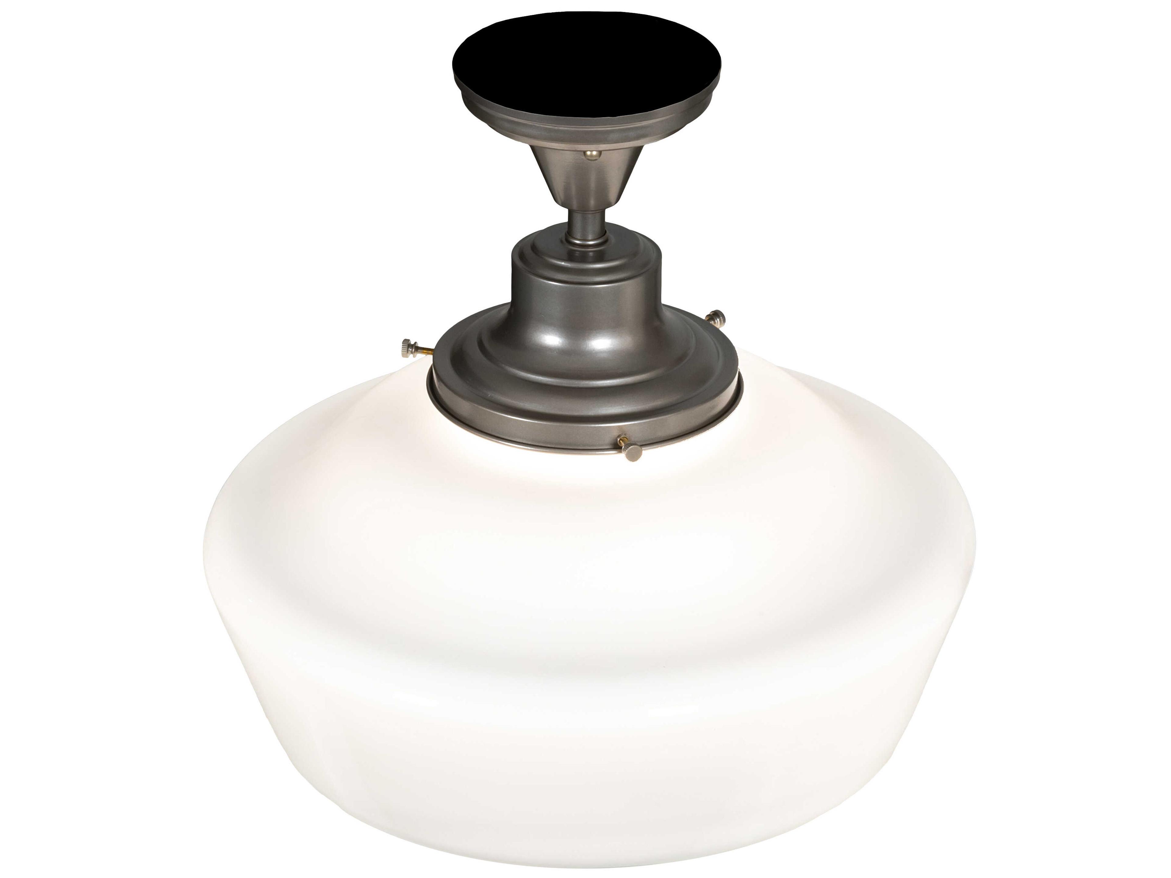 Meyda Revival 1-Light Nickel Semi Flush Mount