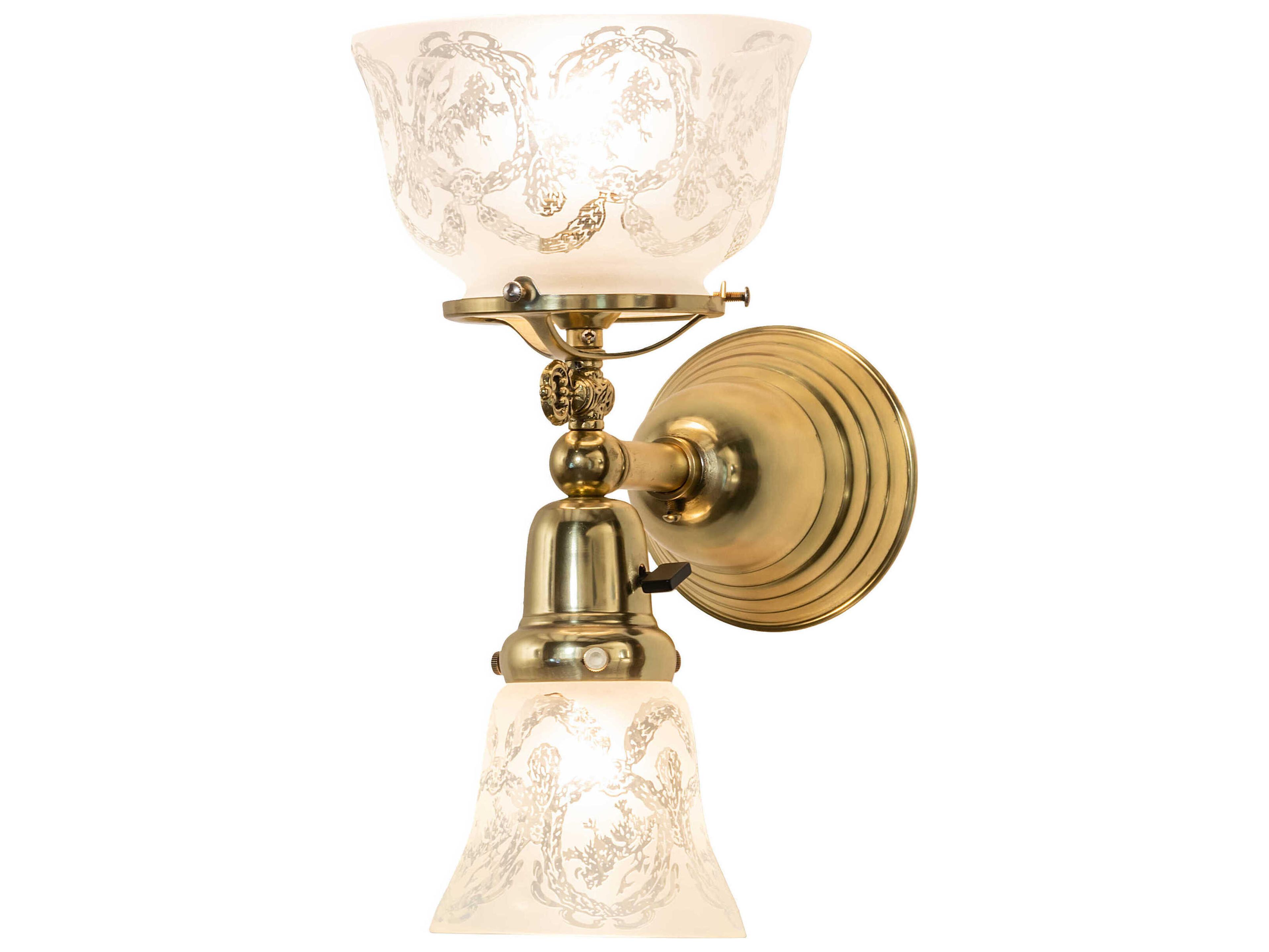 2-Light Polished Brass Wall Sconce