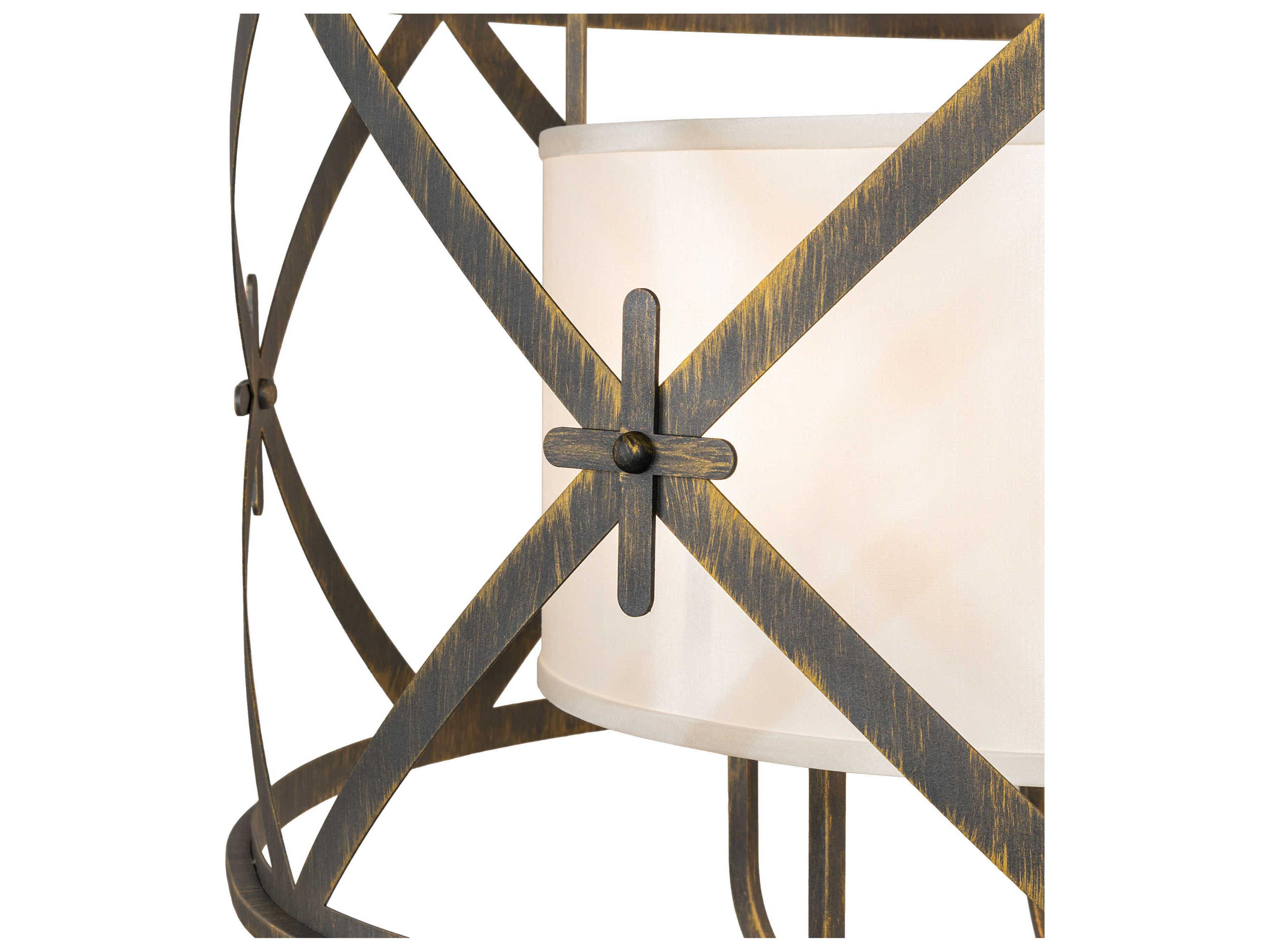 Meyda Penelope 6-Light Antique Brass Drum Pendant