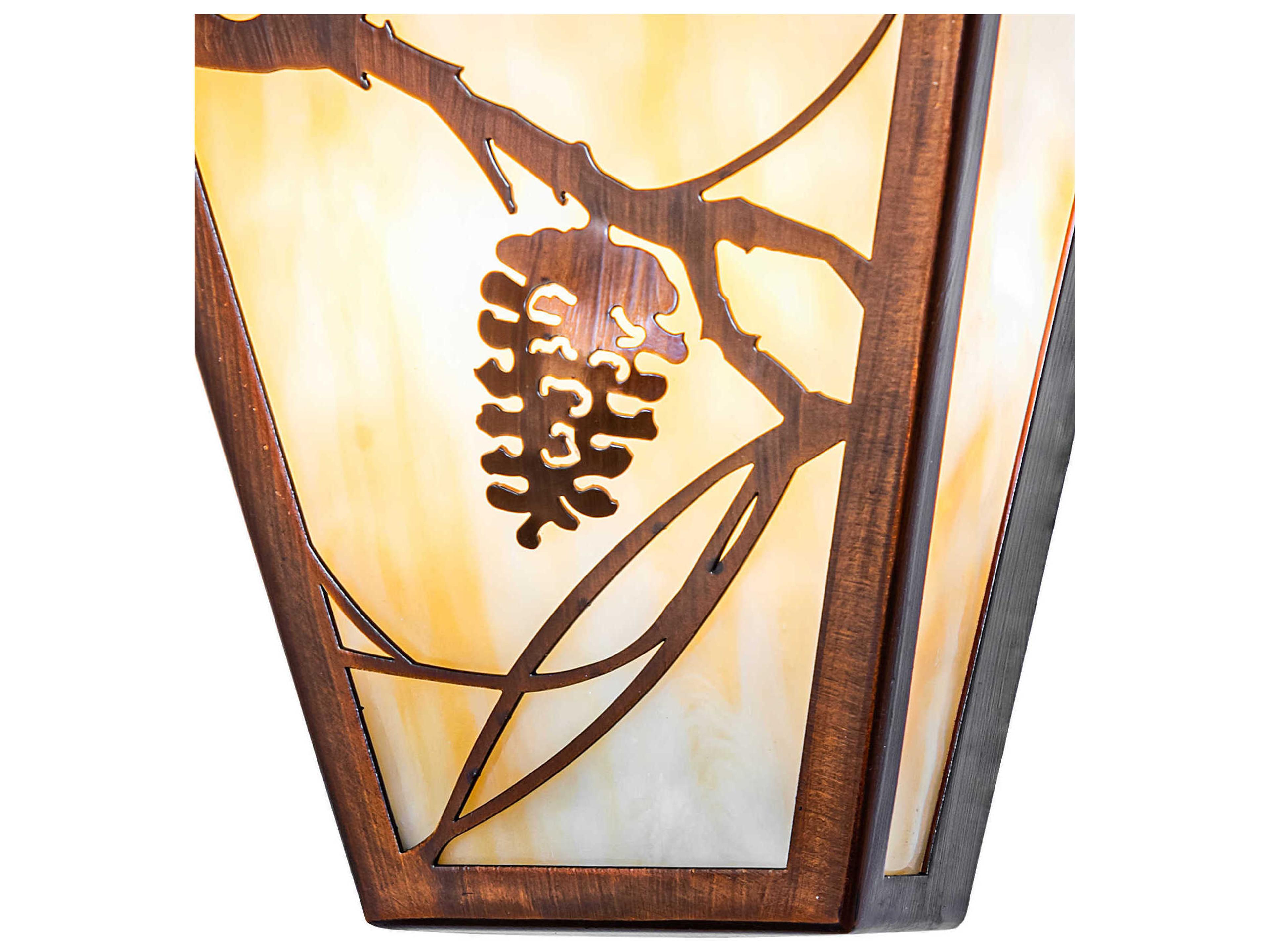 Meyda Whispering Pines 3-Light Vintage Copper Wall Sconce