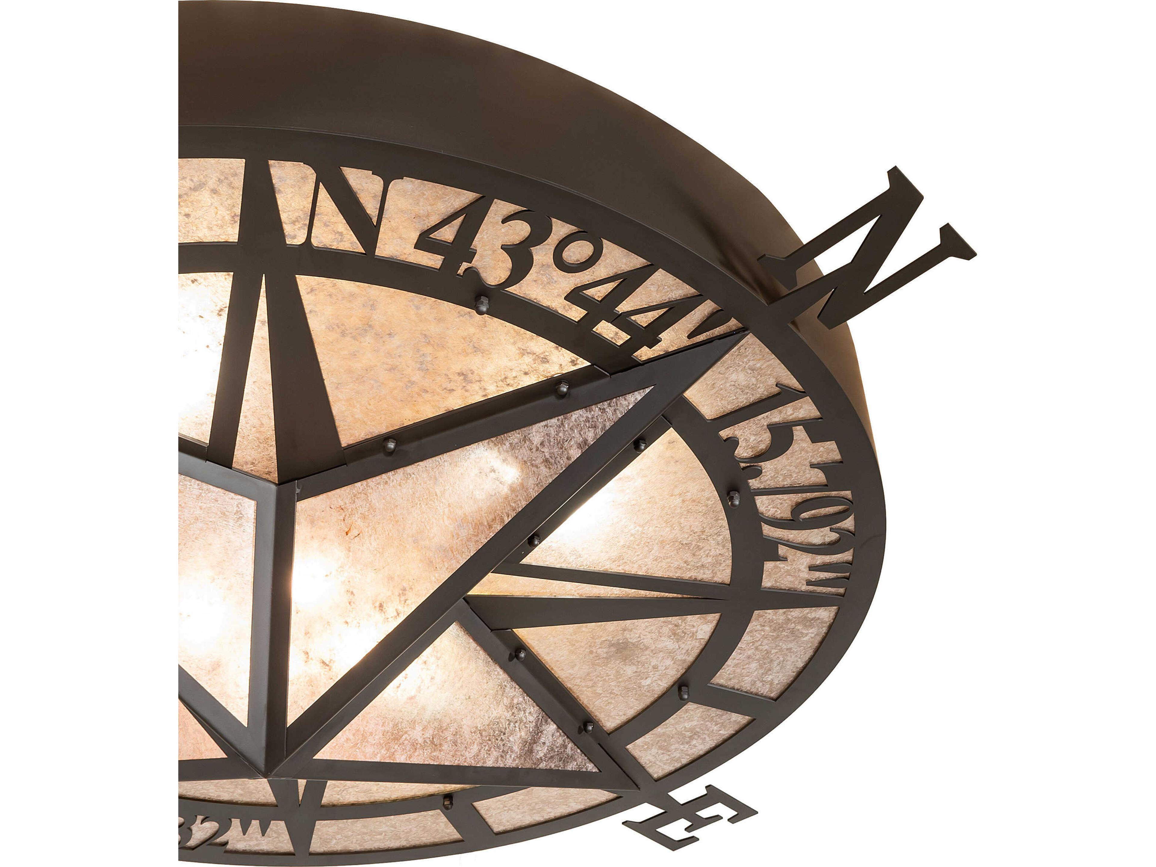 Meyda Personalized 4-Light Silver Mica Bronze Traditional Geometric Flush Mount
