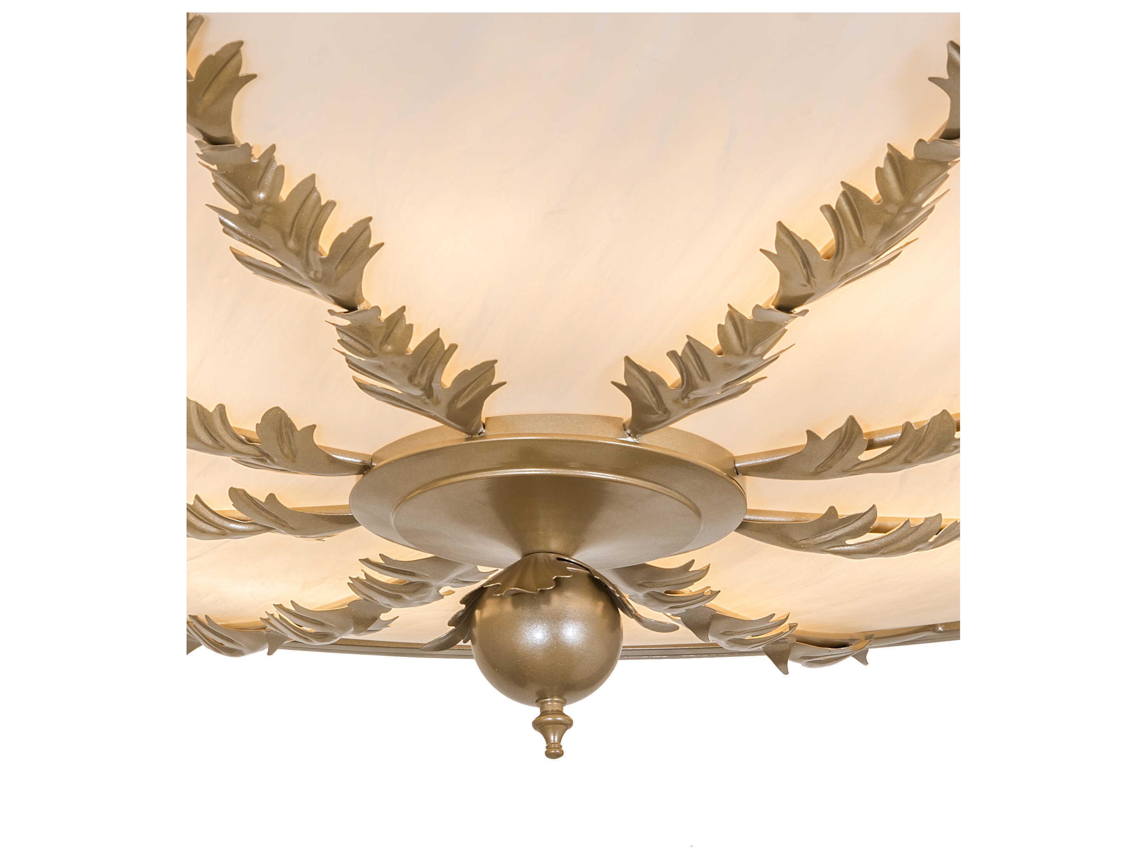 Meyda Hoja 8-Light Champagne Metallic Gold Bowl Semi Flush Mount