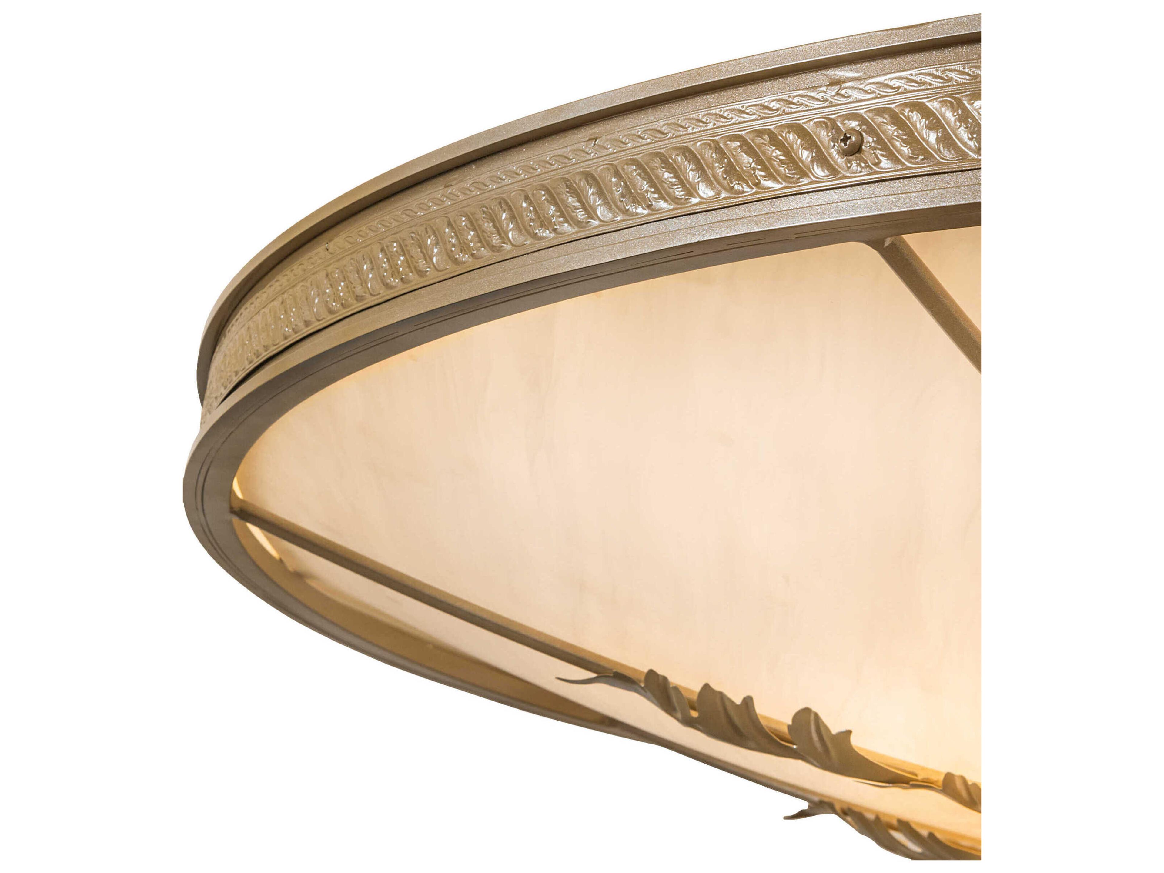 Meyda Hoja 8-Light Champagne Metallic Gold Bowl Semi Flush Mount