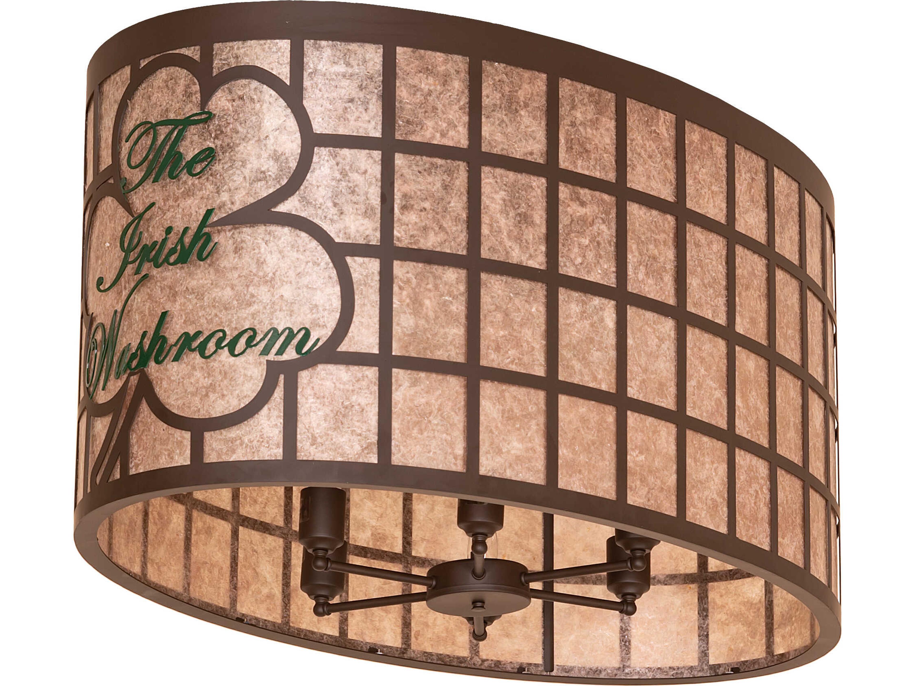 Meyda Personalized 6-Light Silver Mica Bronze Flush Mount