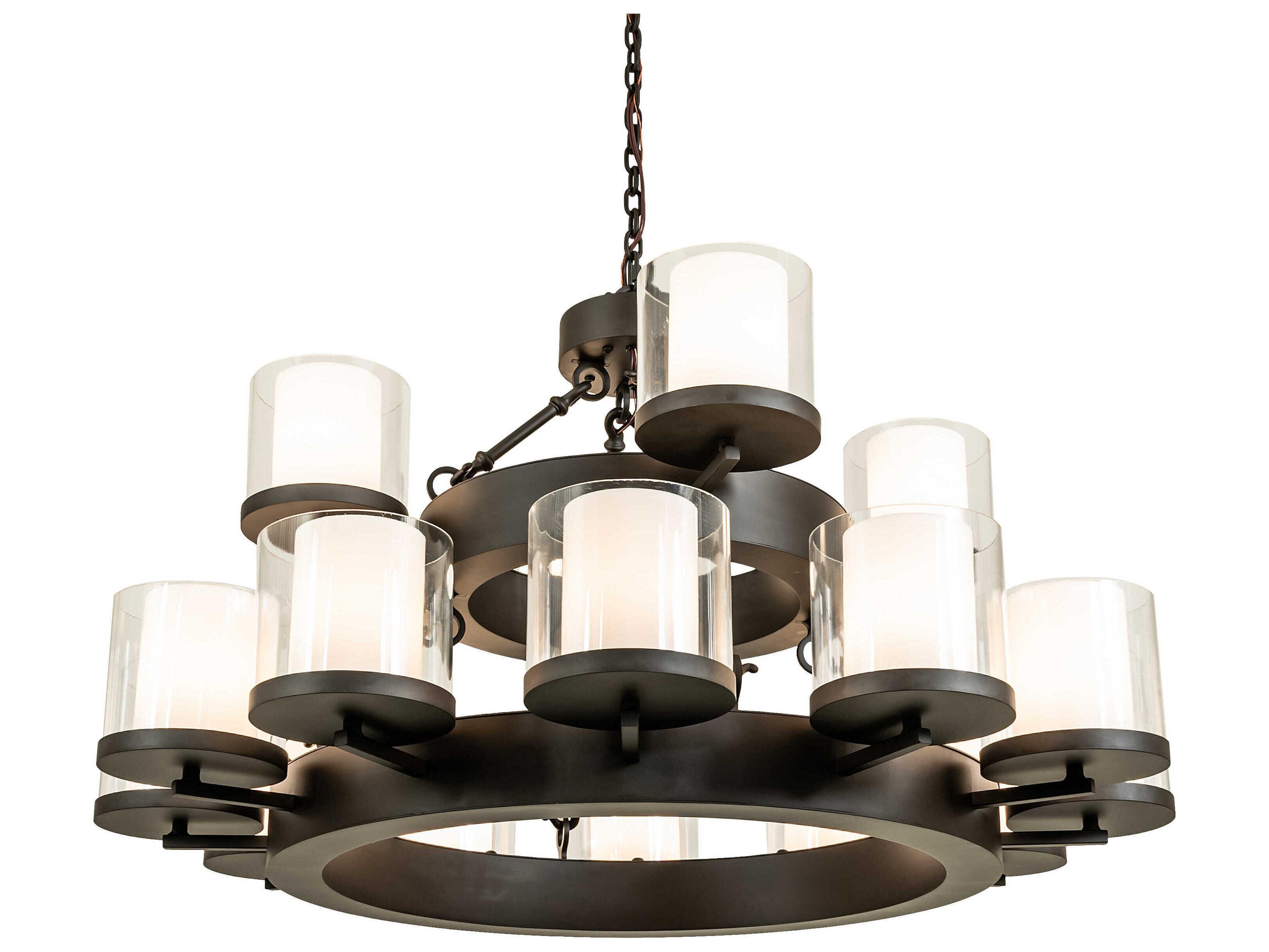 Noziroh Ring 16-Light Oil Rubbed Bronze Cylinder Tiered Chandelier