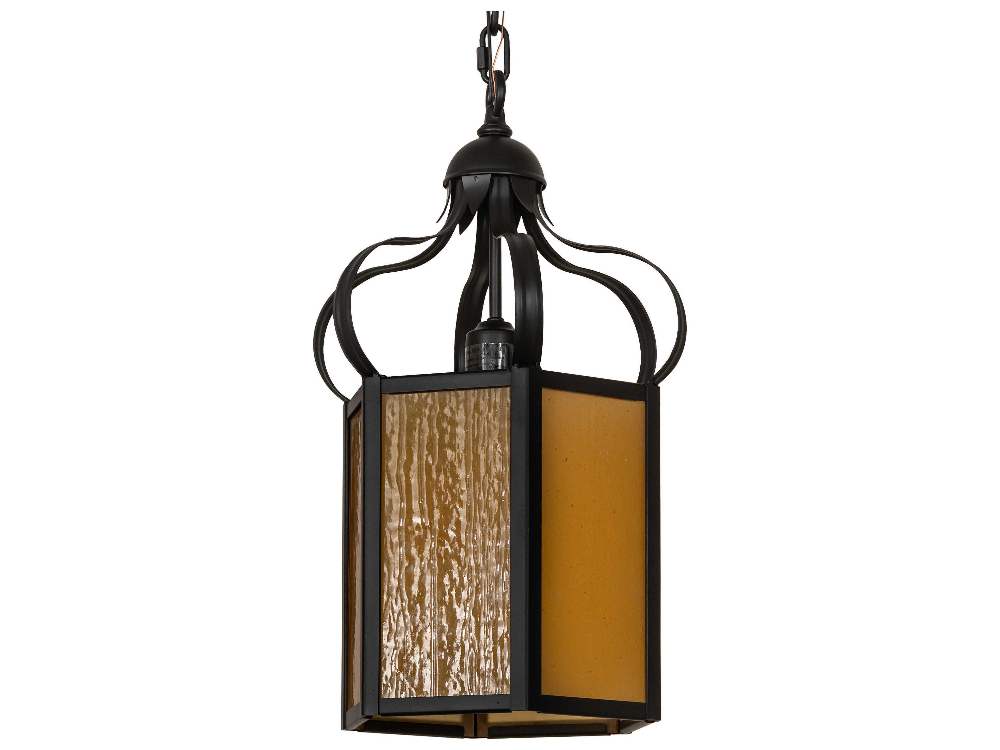 Meyda Mt. Carmel Chapel 1-Light Solar Black Mini Pendant