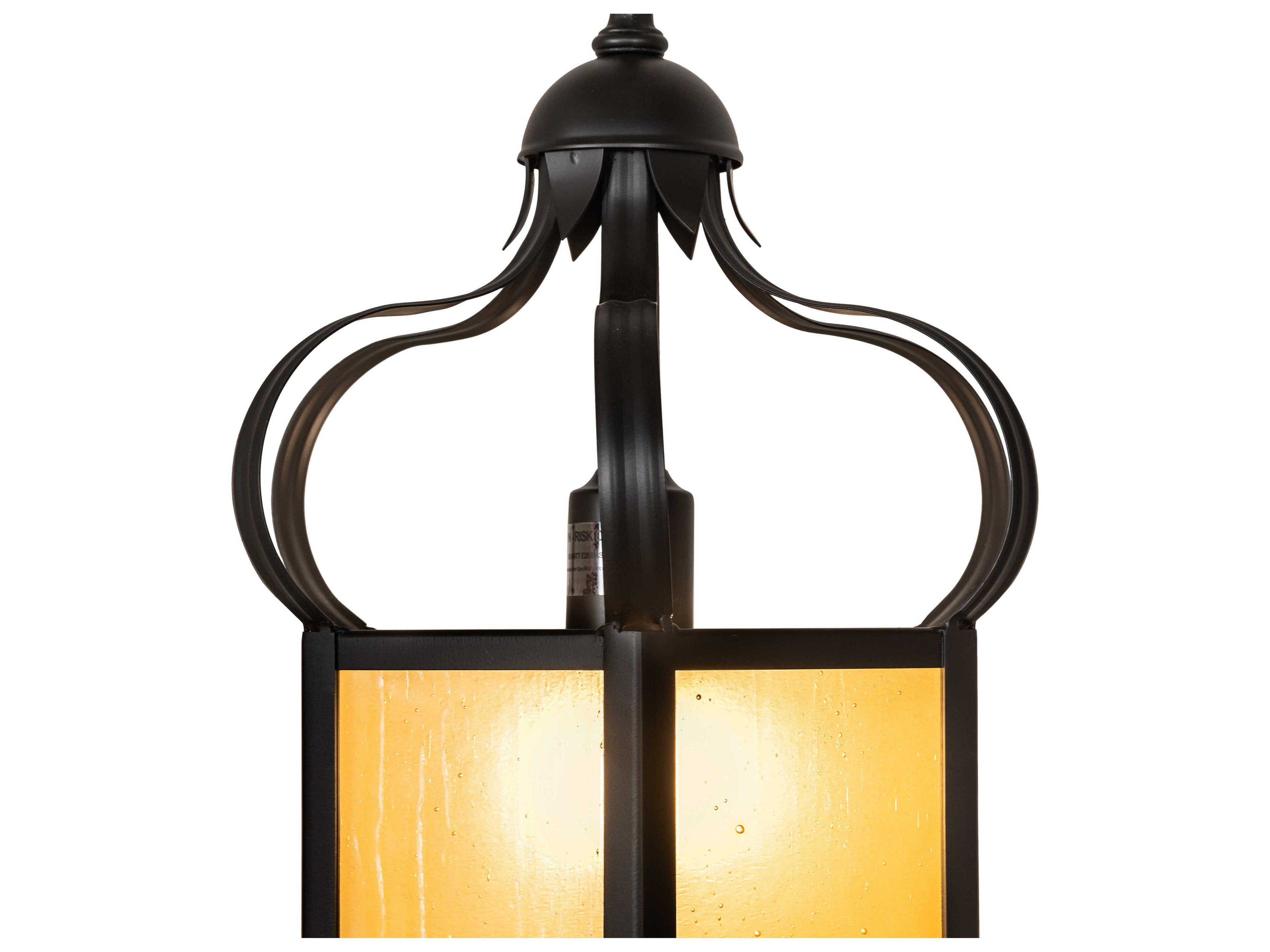 Meyda Mt. Carmel Chapel 1-Light Solar Black Mini Pendant