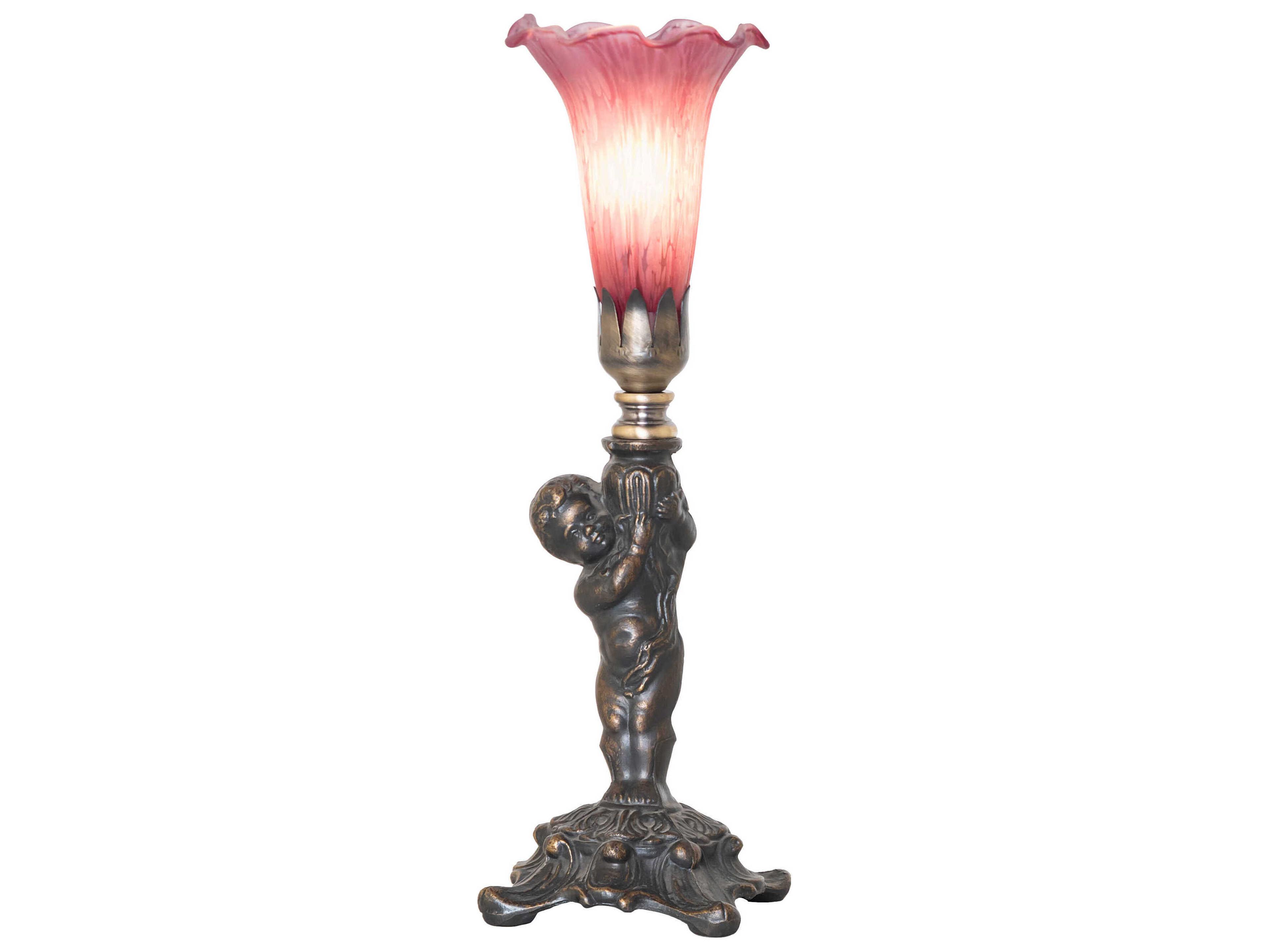 Tiffany Pond Lily Lavender Glass Table Lamp