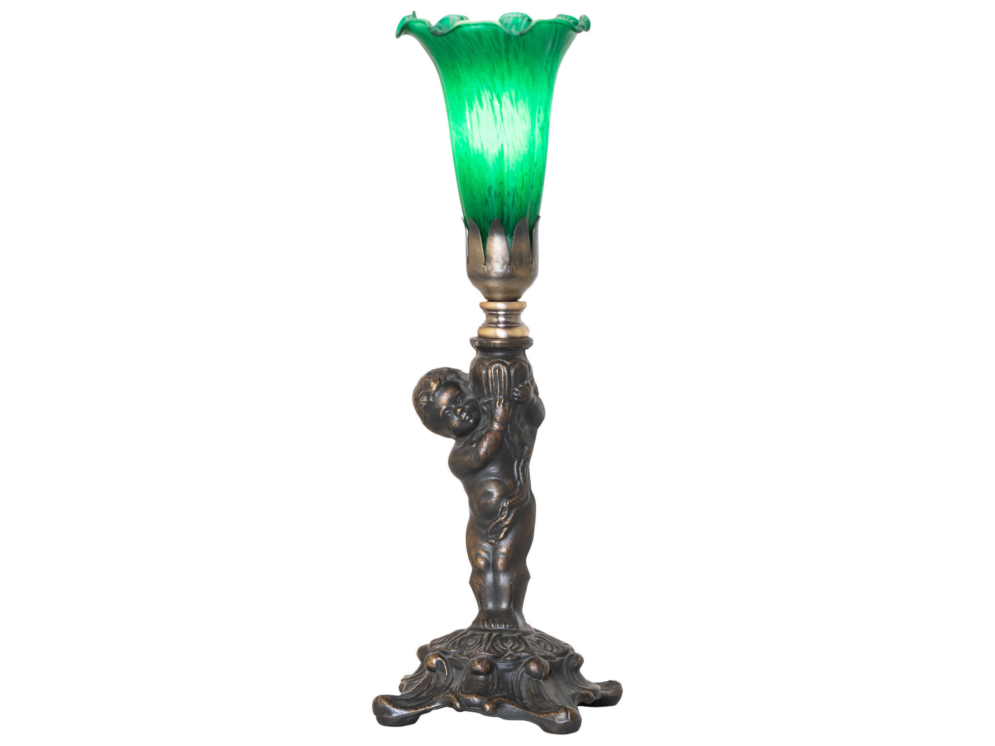 Tiffany Pond Lily Green Glass Table Lamp