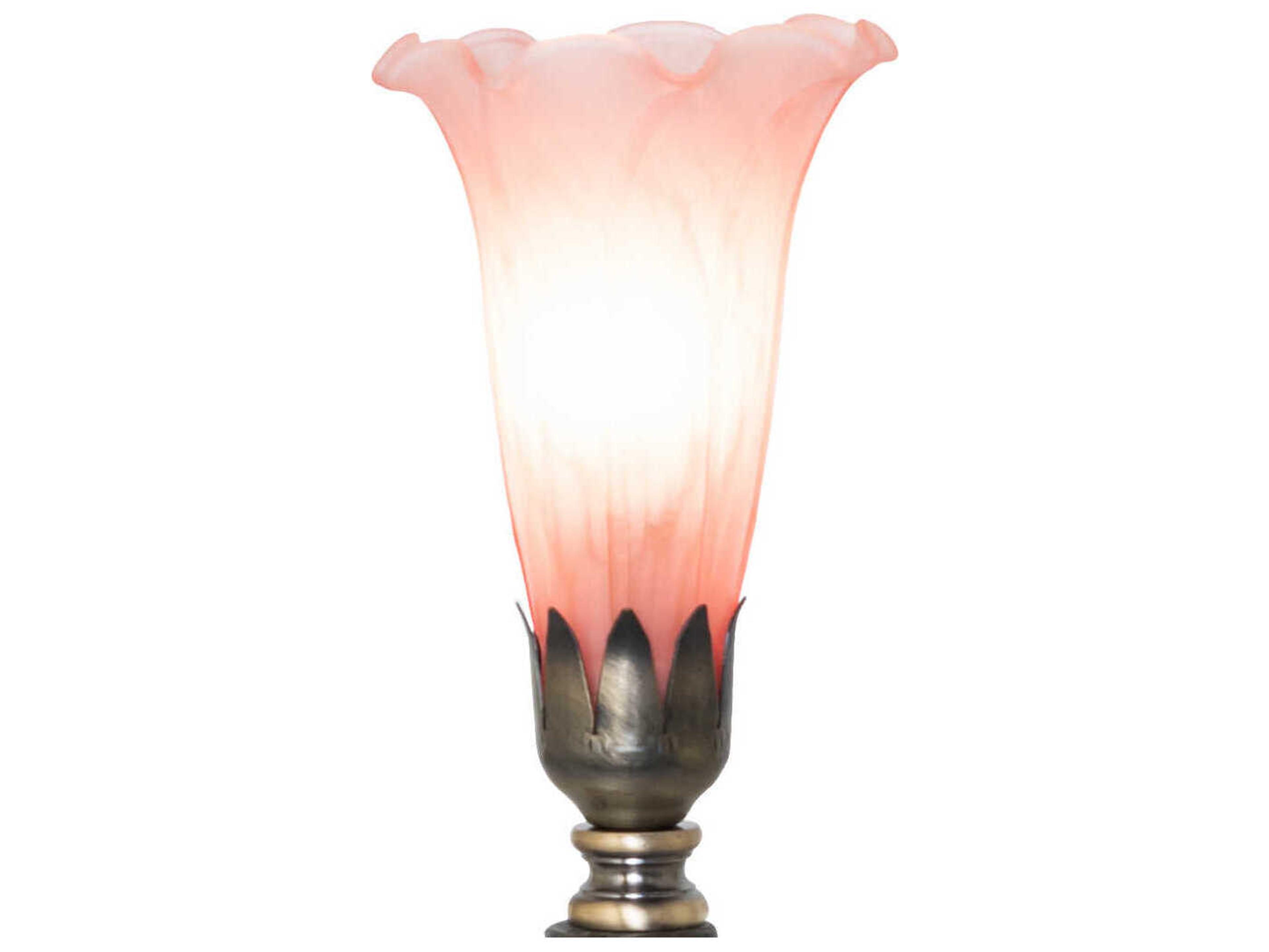 Meyda Tiffany Pond Lily Pink Glass Table Lamp