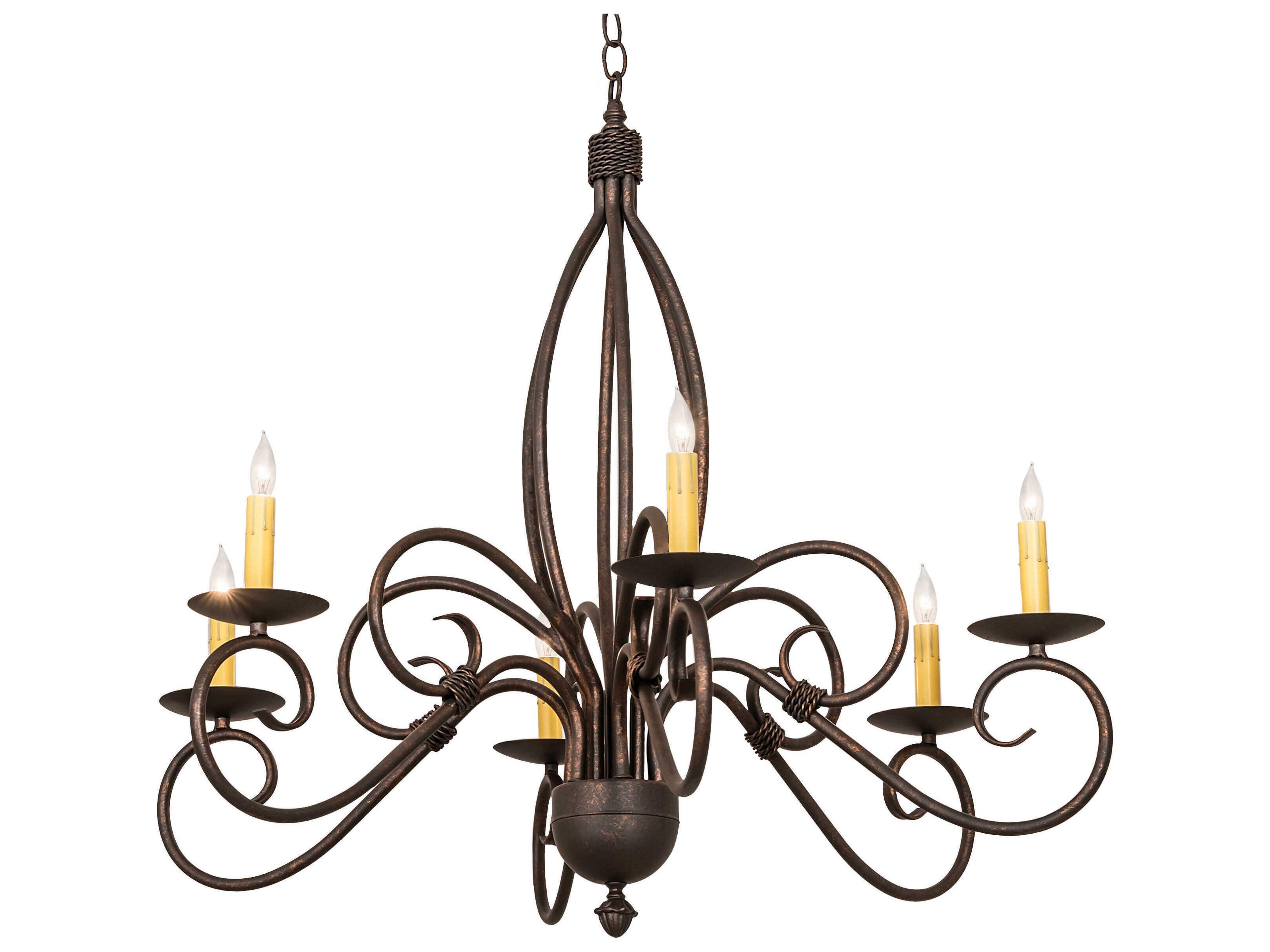 Squire 6-Light Gilded Tobacco Brown Traditional Chandelier