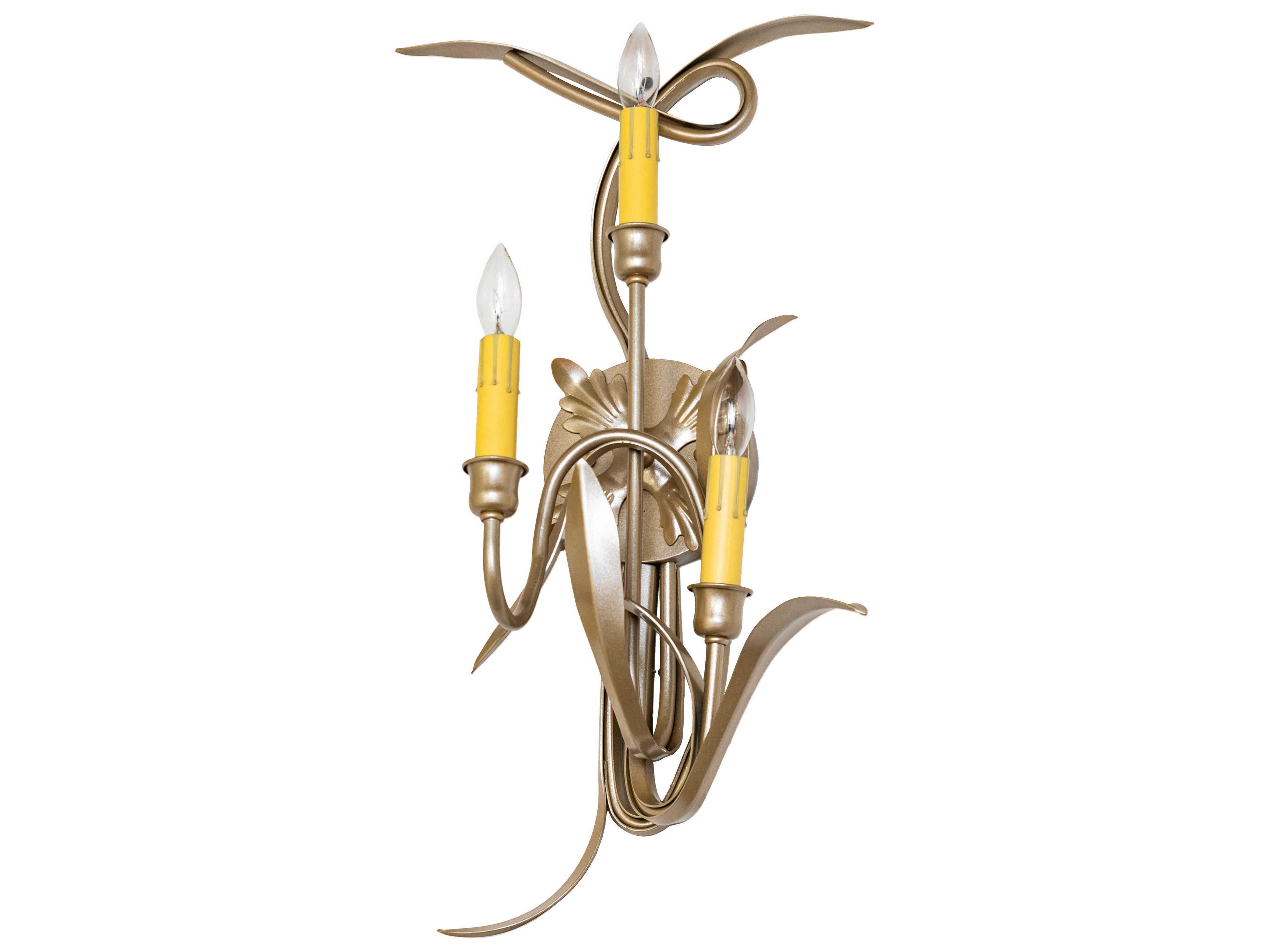 Meyda Roselle 3-Light Champagne Metallic Wall Sconce