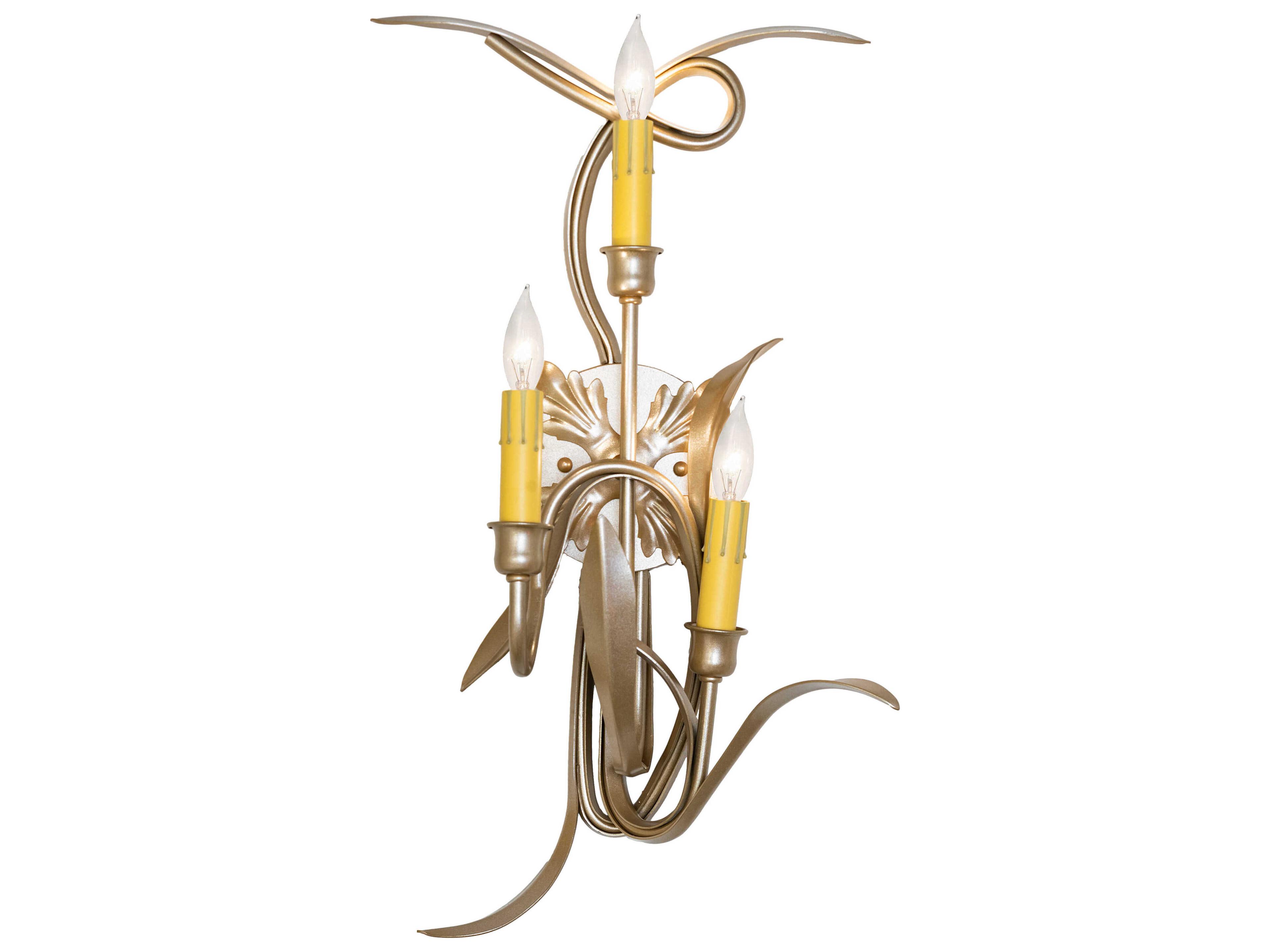 Meyda Roselle 3-Light Champagne Metallic Wall Sconce