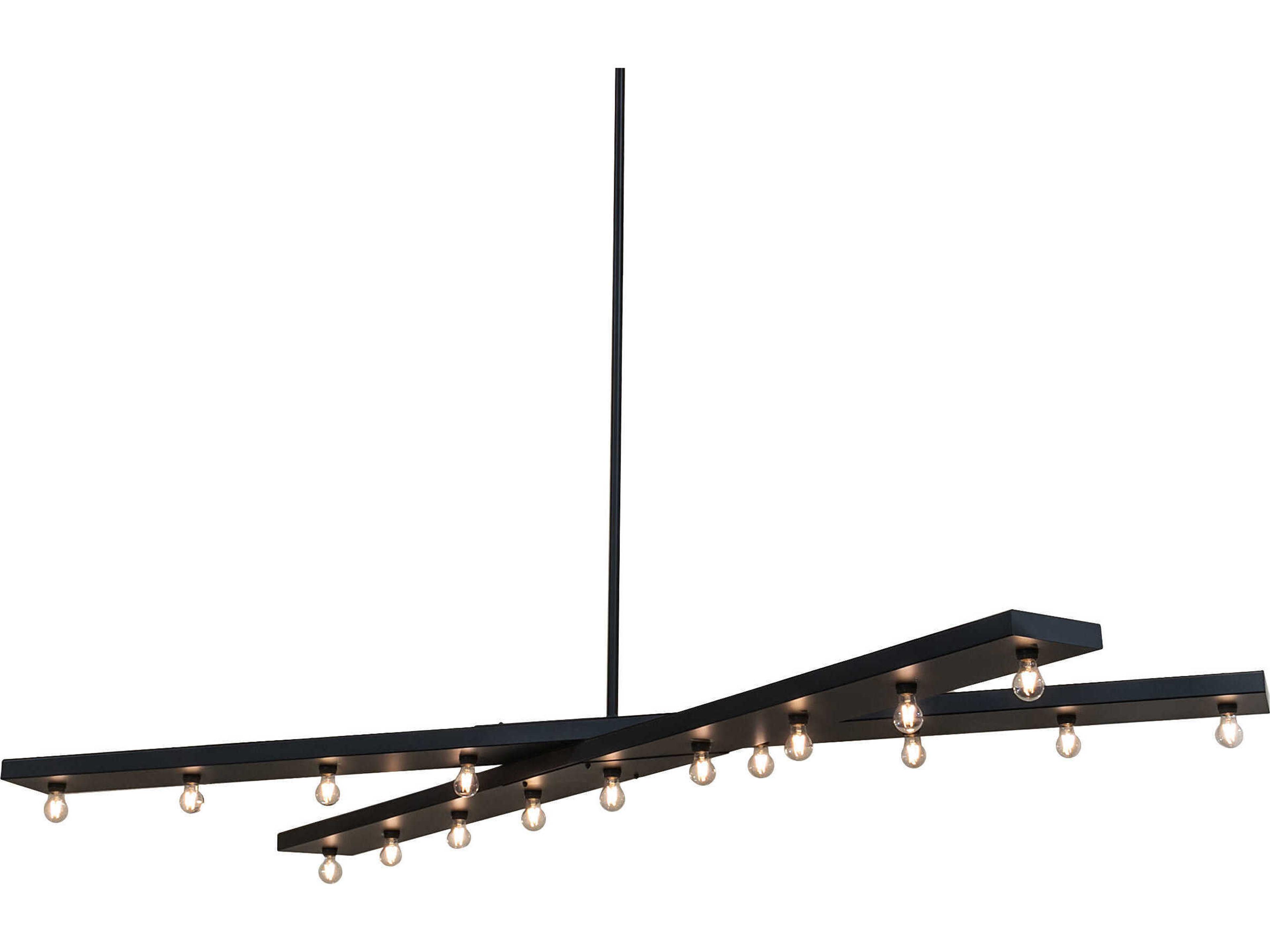Caldero 17-Light Solar Black Linear Island Pendant