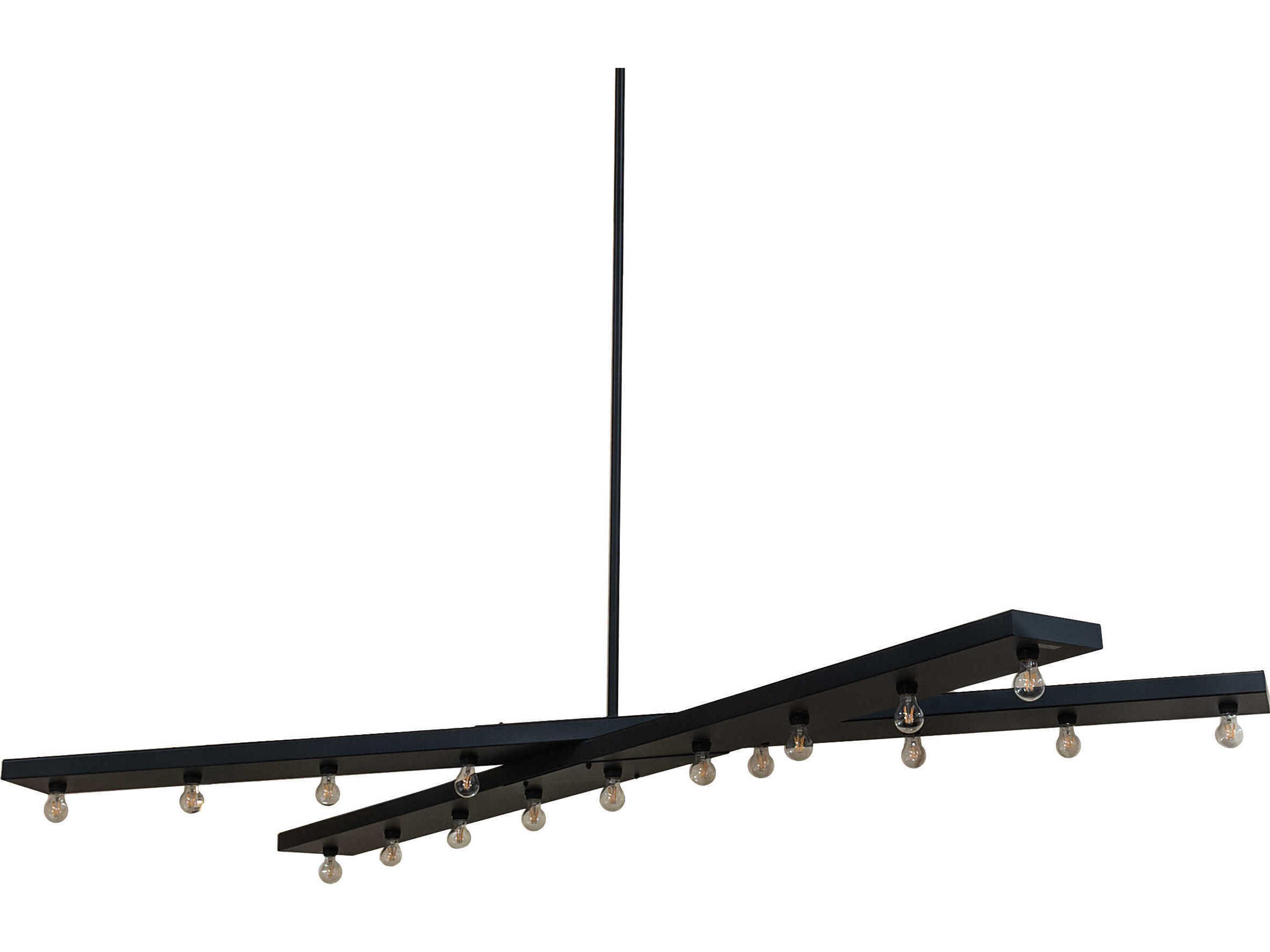 Meyda Caldero 17-Light Solar Black Linear Island Pendant