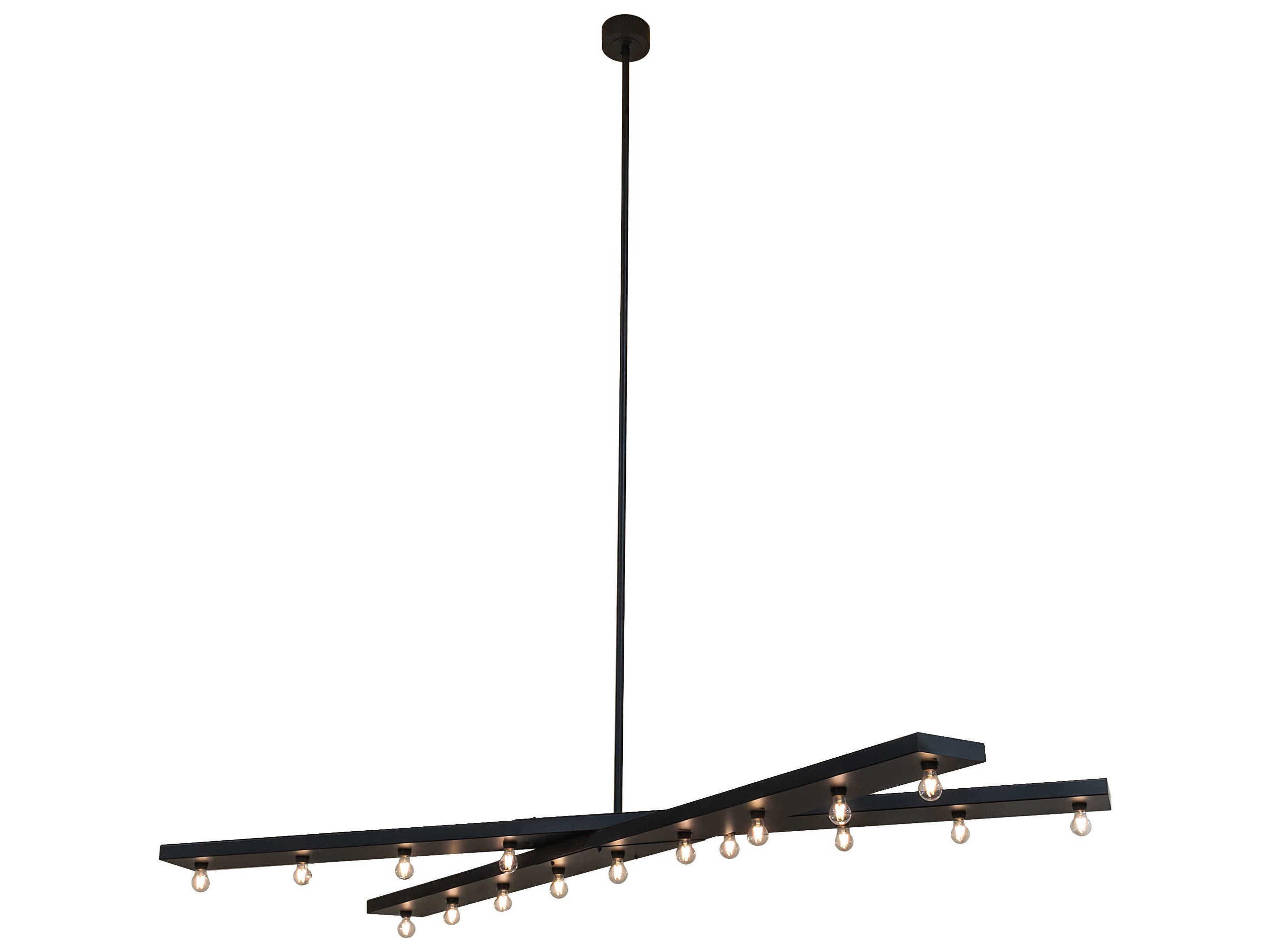 Meyda Caldero 17-Light Solar Black Linear Island Pendant