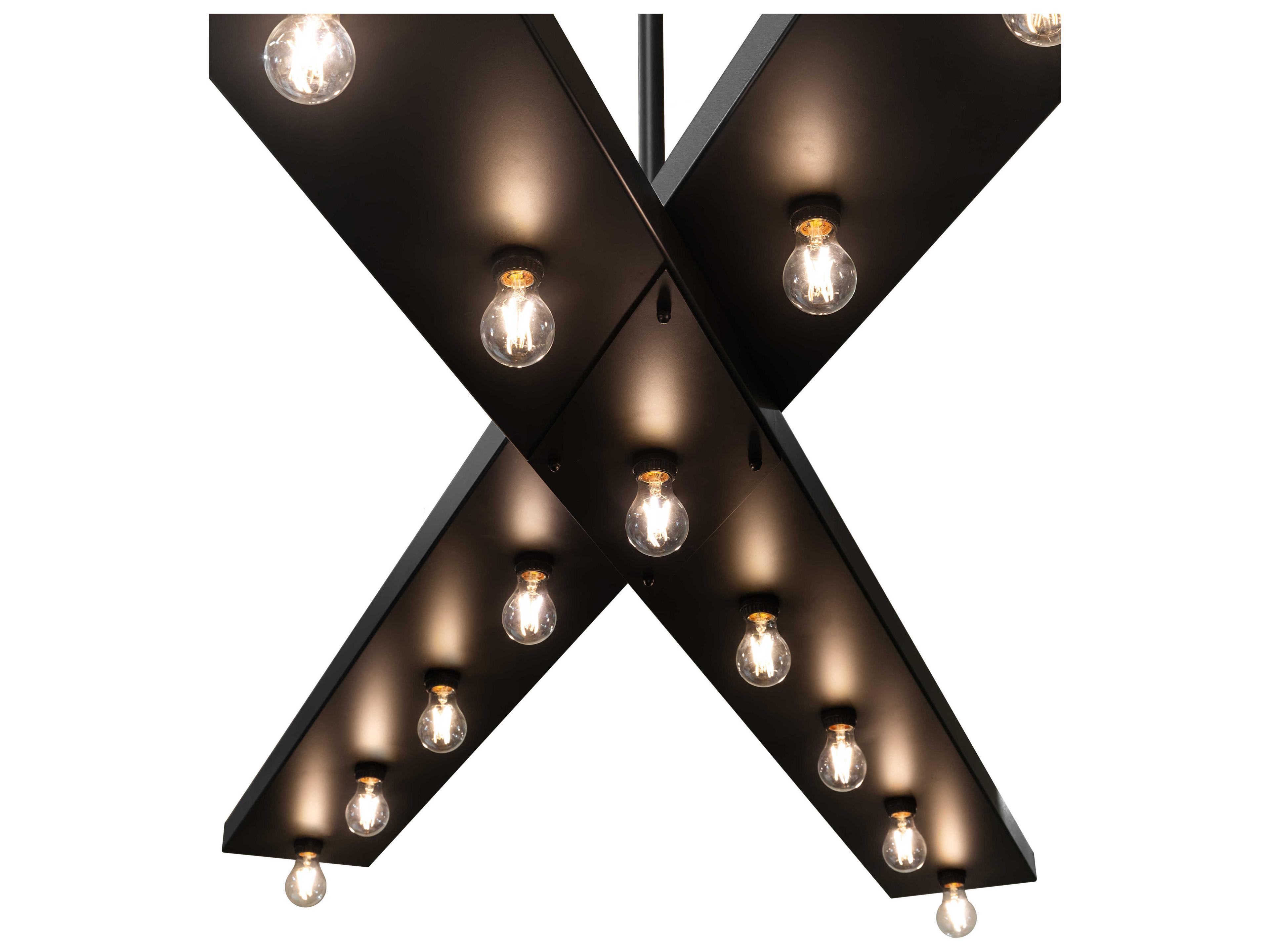 Meyda Caldero 17-Light Solar Black Linear Island Pendant