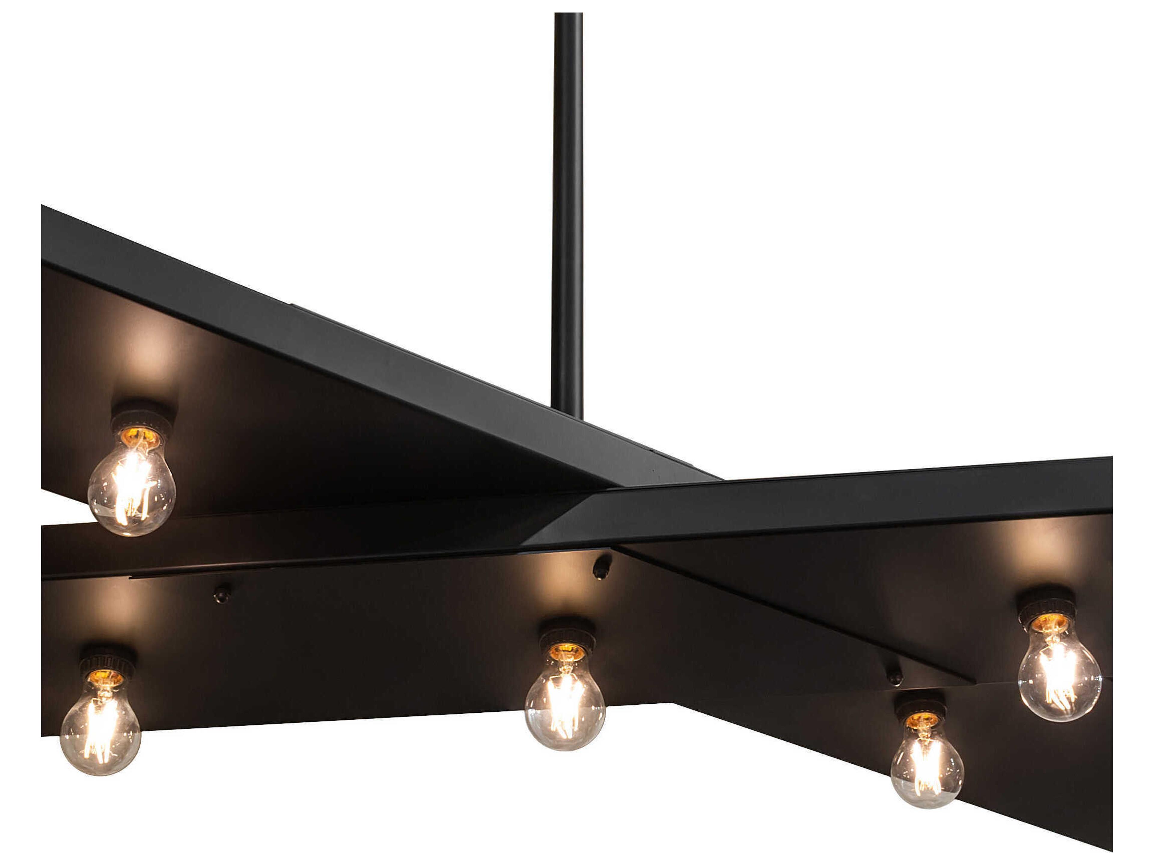 Meyda Caldero 17-Light Solar Black Linear Island Pendant