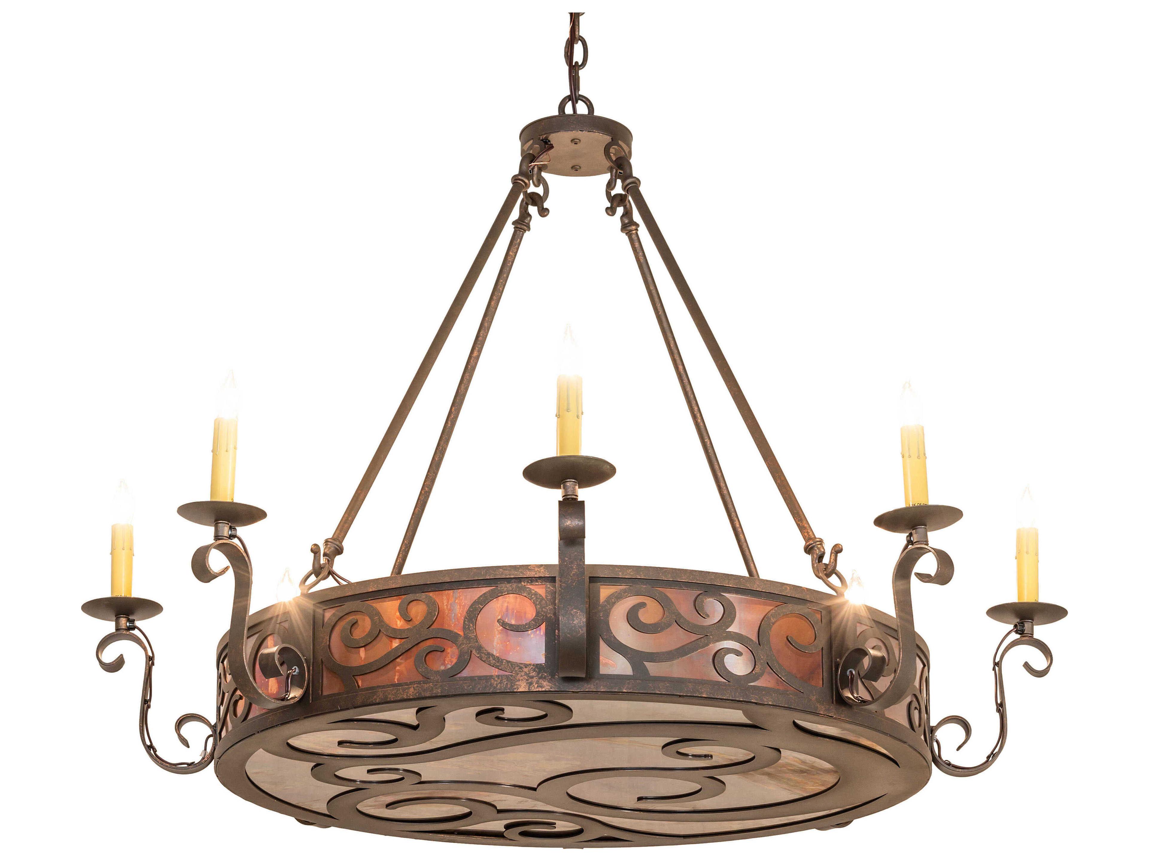 Delano 8-Light Gilded Tobacco Bronze Traditional Chandelier
