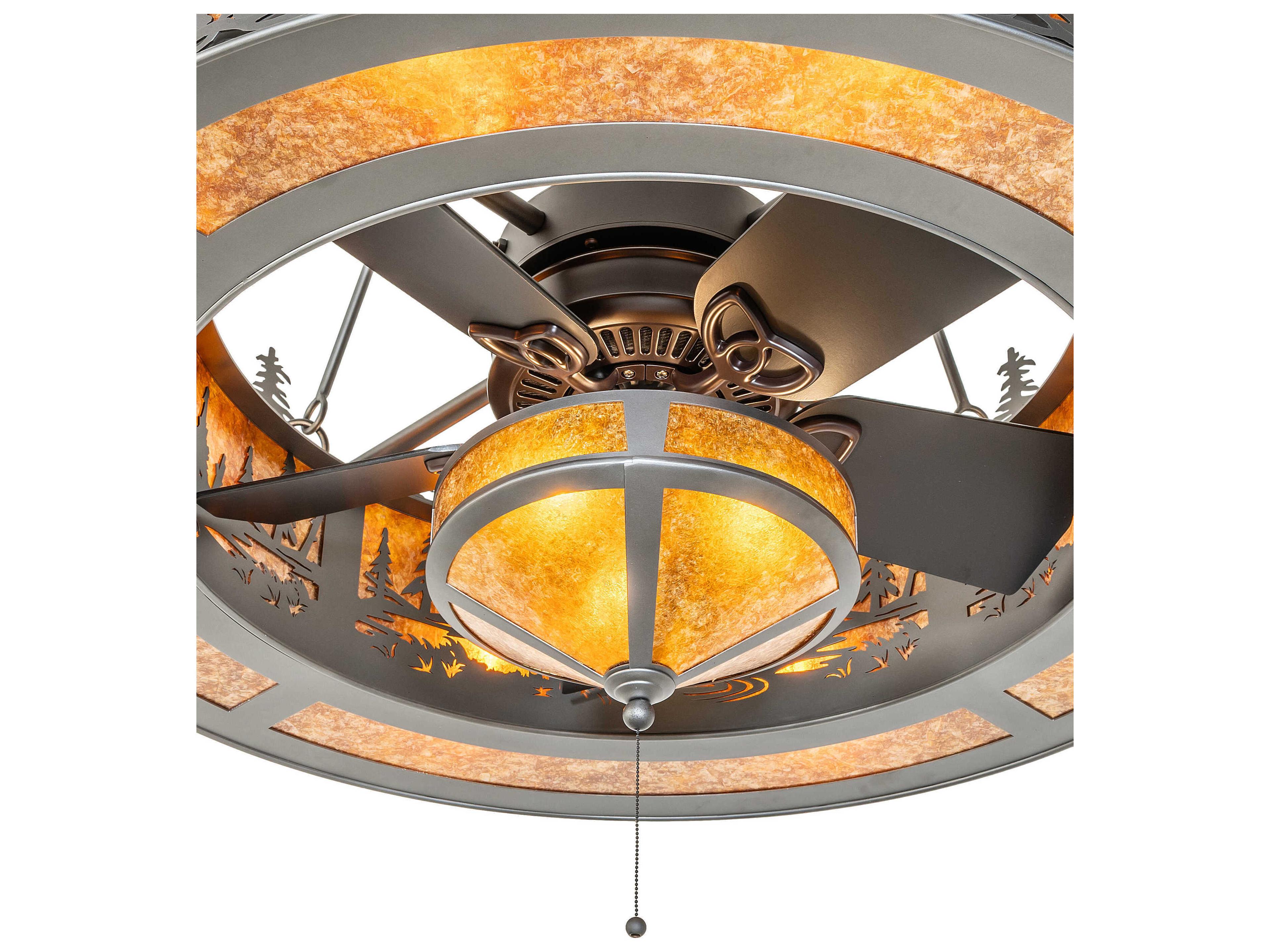 Meyda Tall Pines Wrought Iron 45" Ceiling Fan