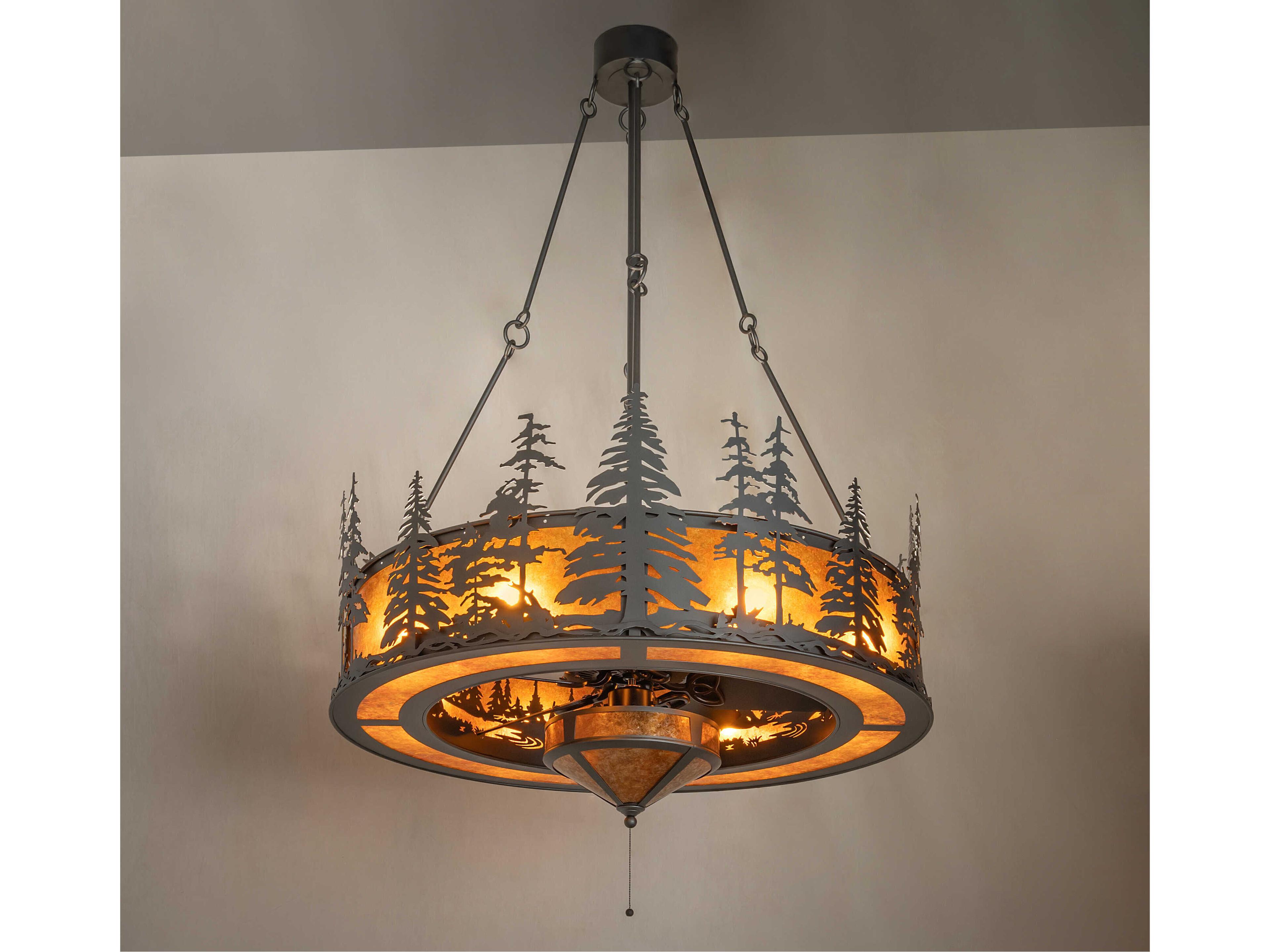 Meyda Tall Pines Wrought Iron 45" Ceiling Fan