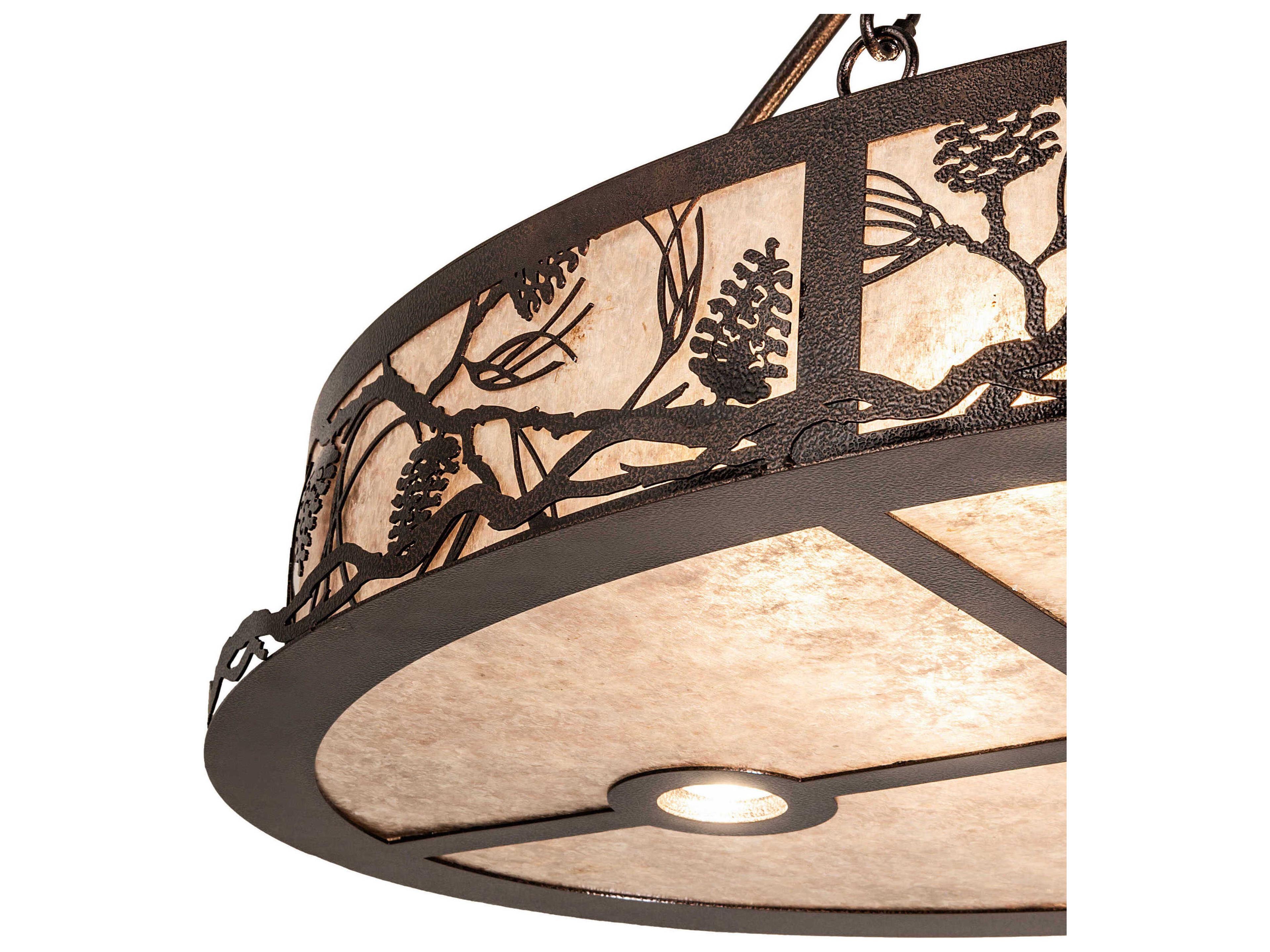 Meyda Winter Pine 8-Light Copper Vein Traditional Pendant