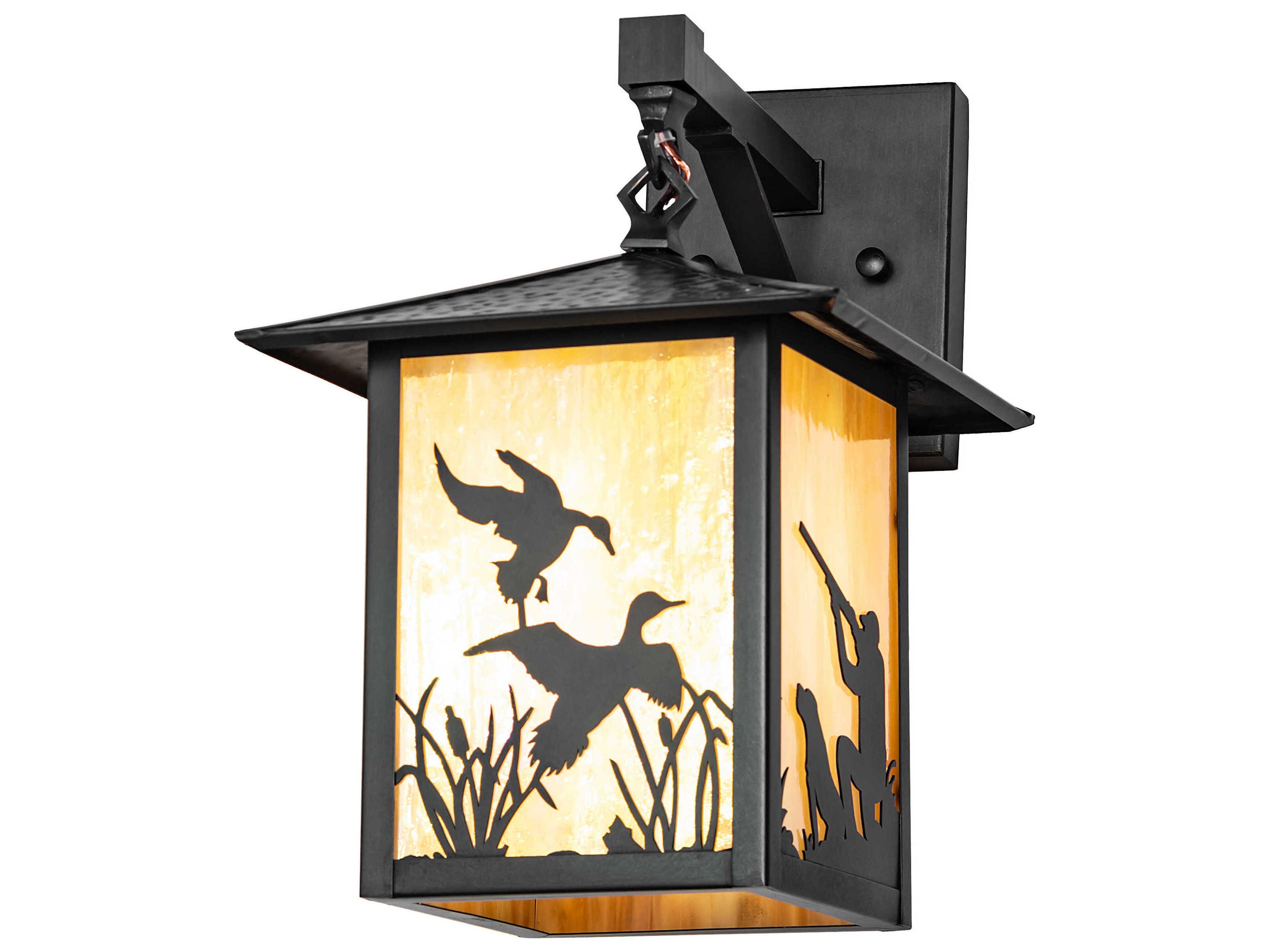 Duck Hunter 1-Light Black Patina Outdoor Wall Light