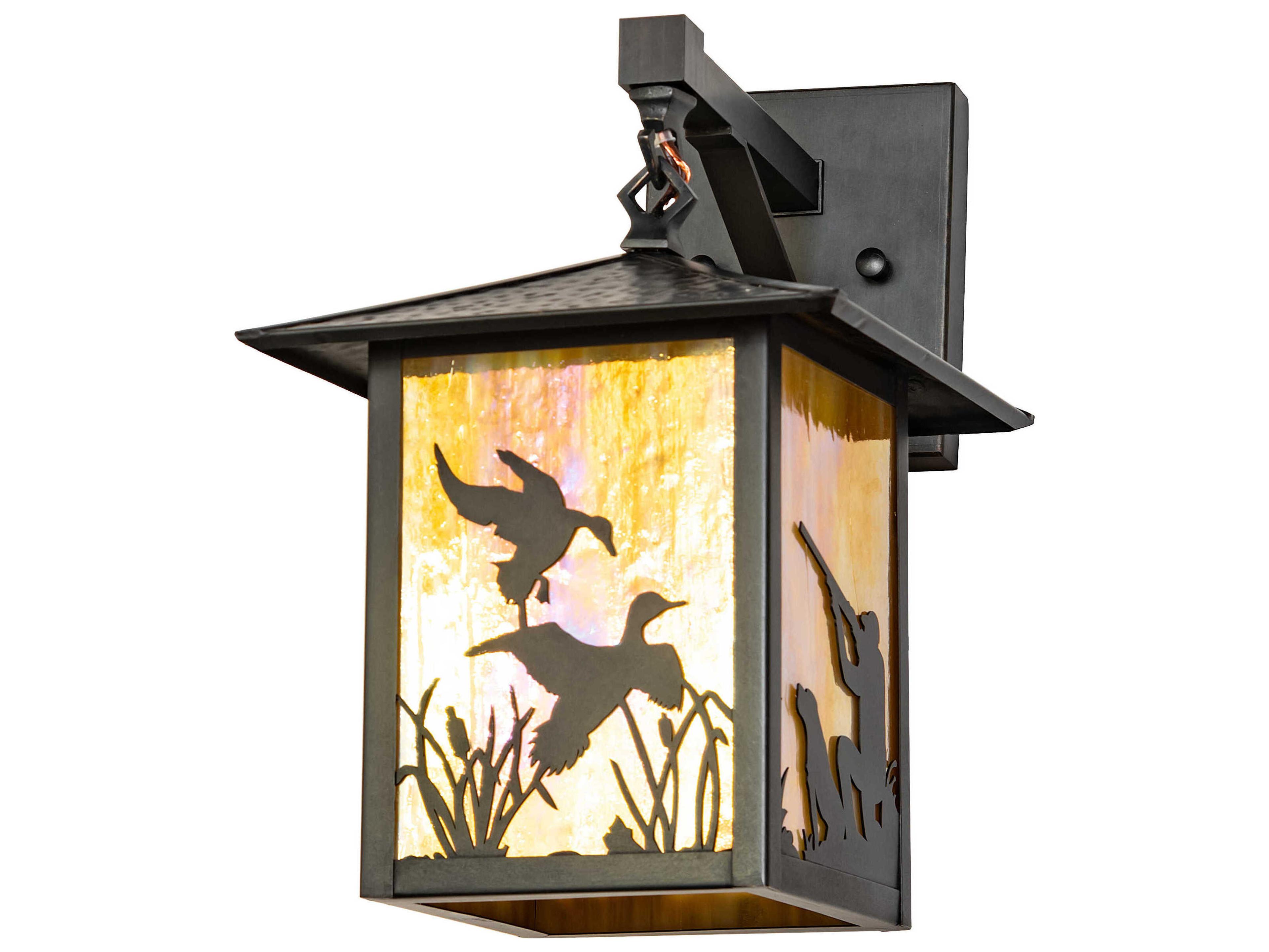 Meyda Duck Hunter 1-Light Black Patina Outdoor Wall Light
