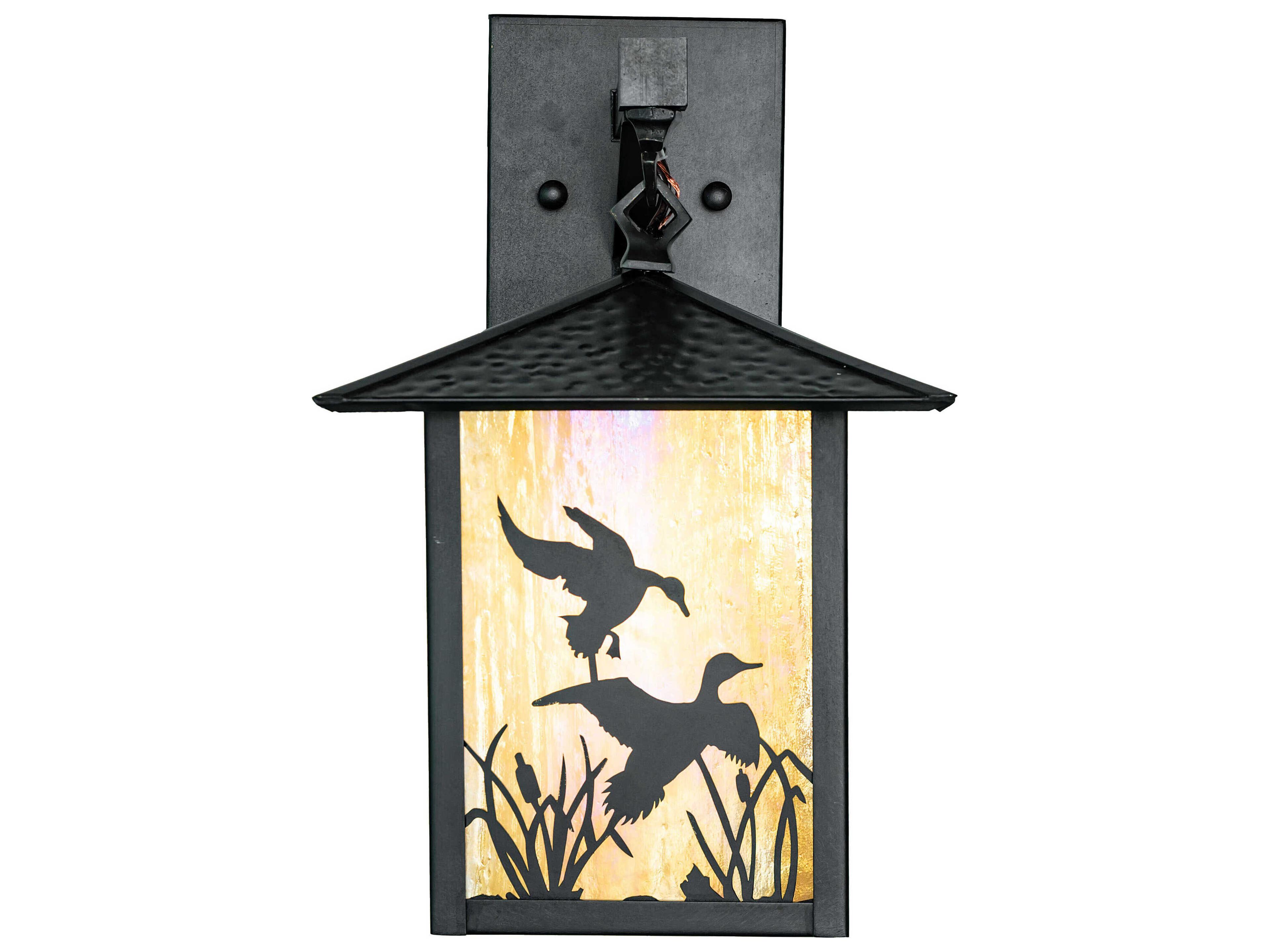 Meyda Duck Hunter 1-Light Black Patina Outdoor Wall Light