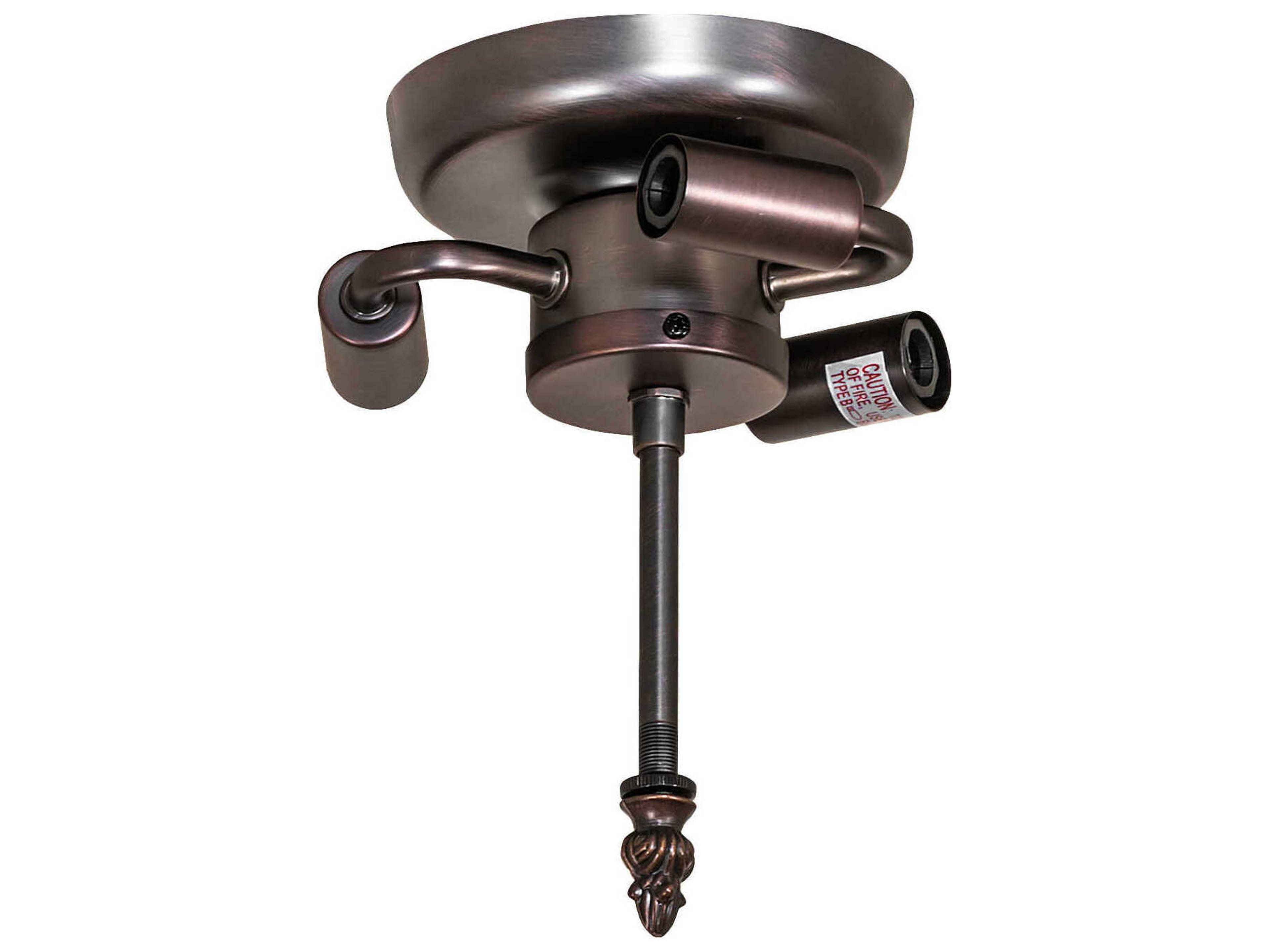 Meyda Wisteria 3-Light Mahogany Bronze Traditional Flush Mount